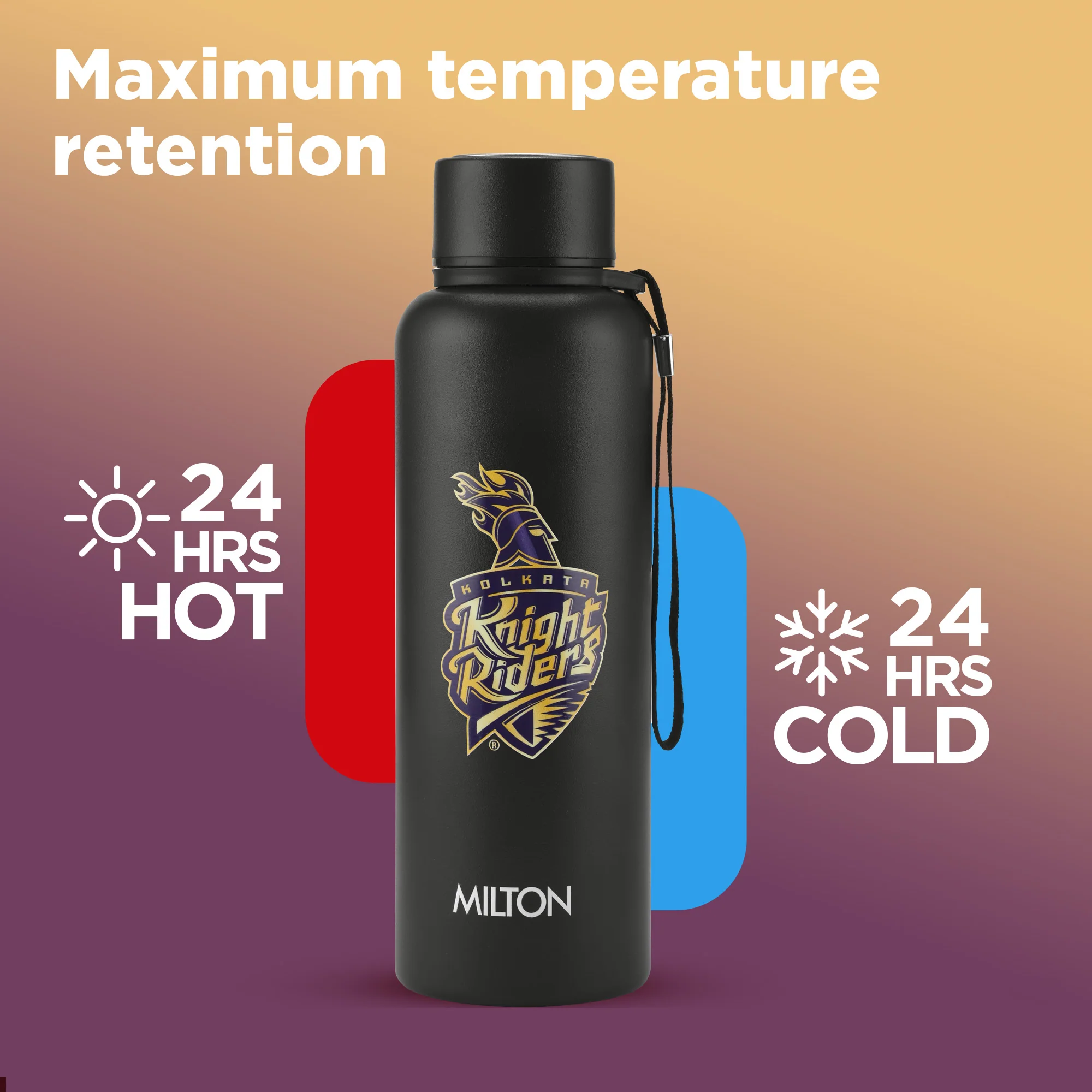 Sports Aura UV Printing Thermosteel Bottle - Kolkata Knight Riders (KKR) - Milton - Image 2