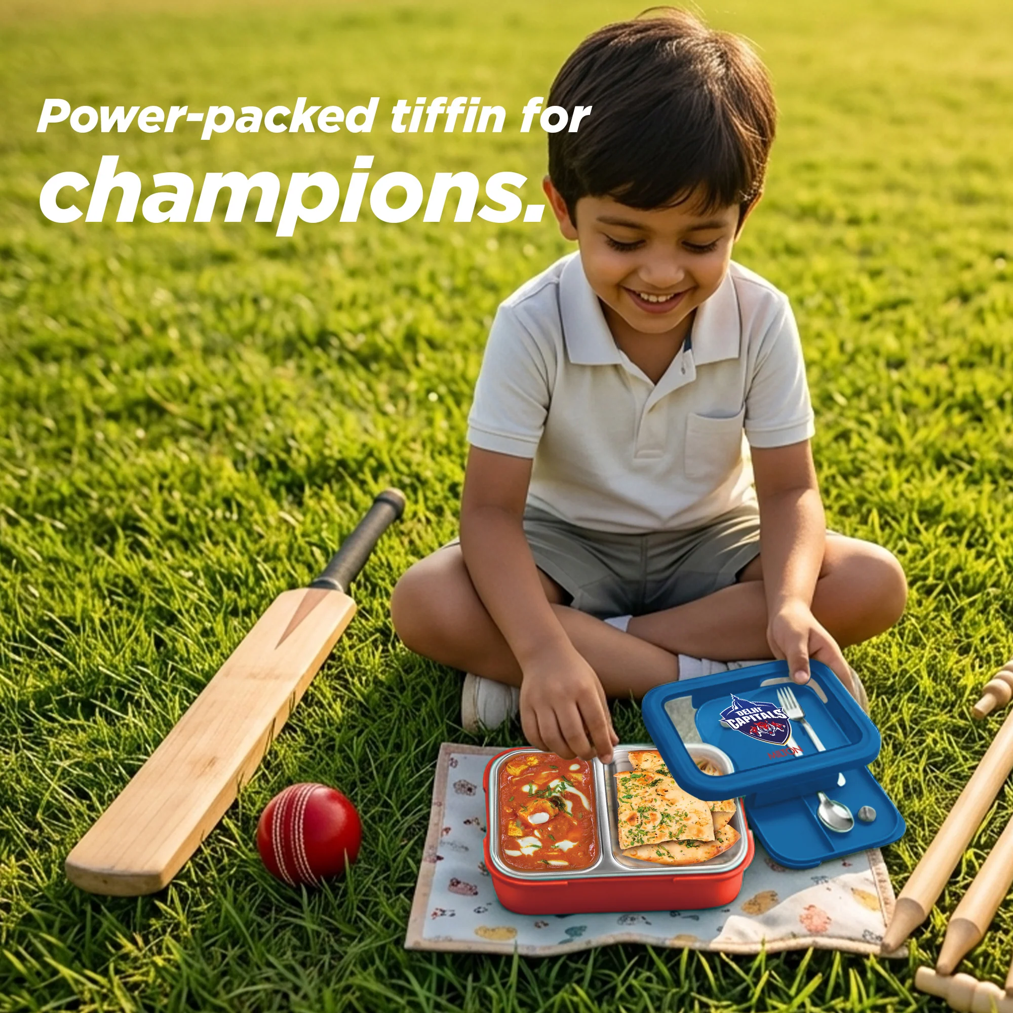 Sports Ethan 2 UV Printing Steel Thermoware Lunchbox - Delhi Capitals (DC) - Milton - Image 6