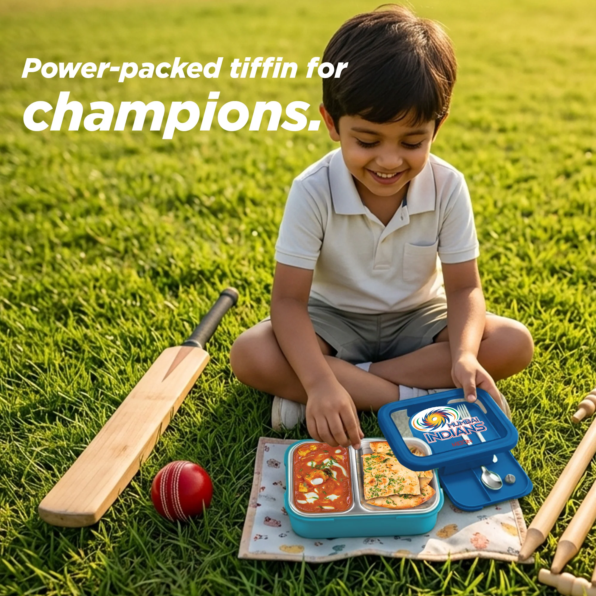 Sports Ethan 2 UV Printing Steel Thermoware Lunchbox - Mumbai Indians (MI) - Milton - Image 6