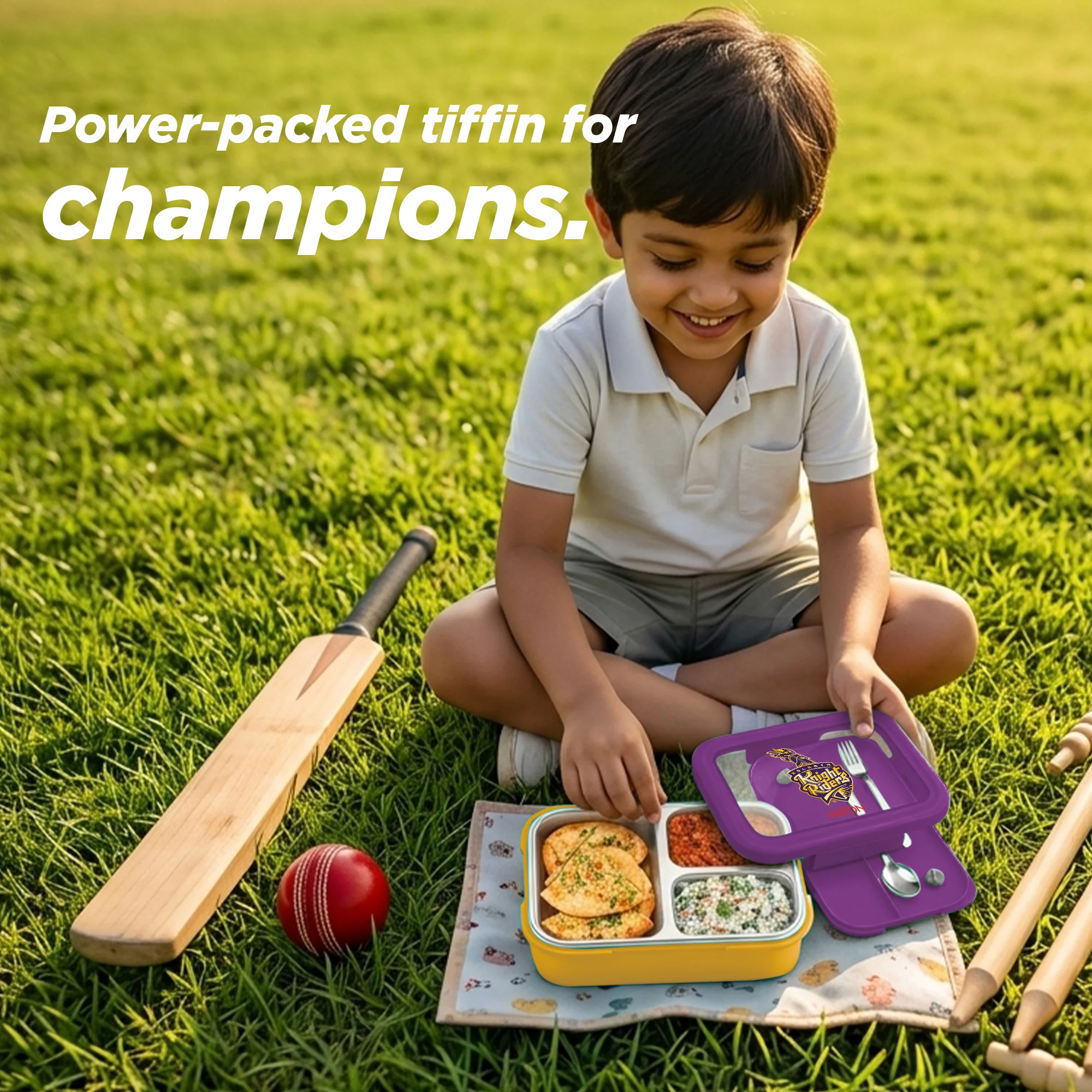 Sports Ethan 3 UV Printing Steel Thermoware Lunchbox - Kolkata Knight Riders (KKR) - Milton - Image 6