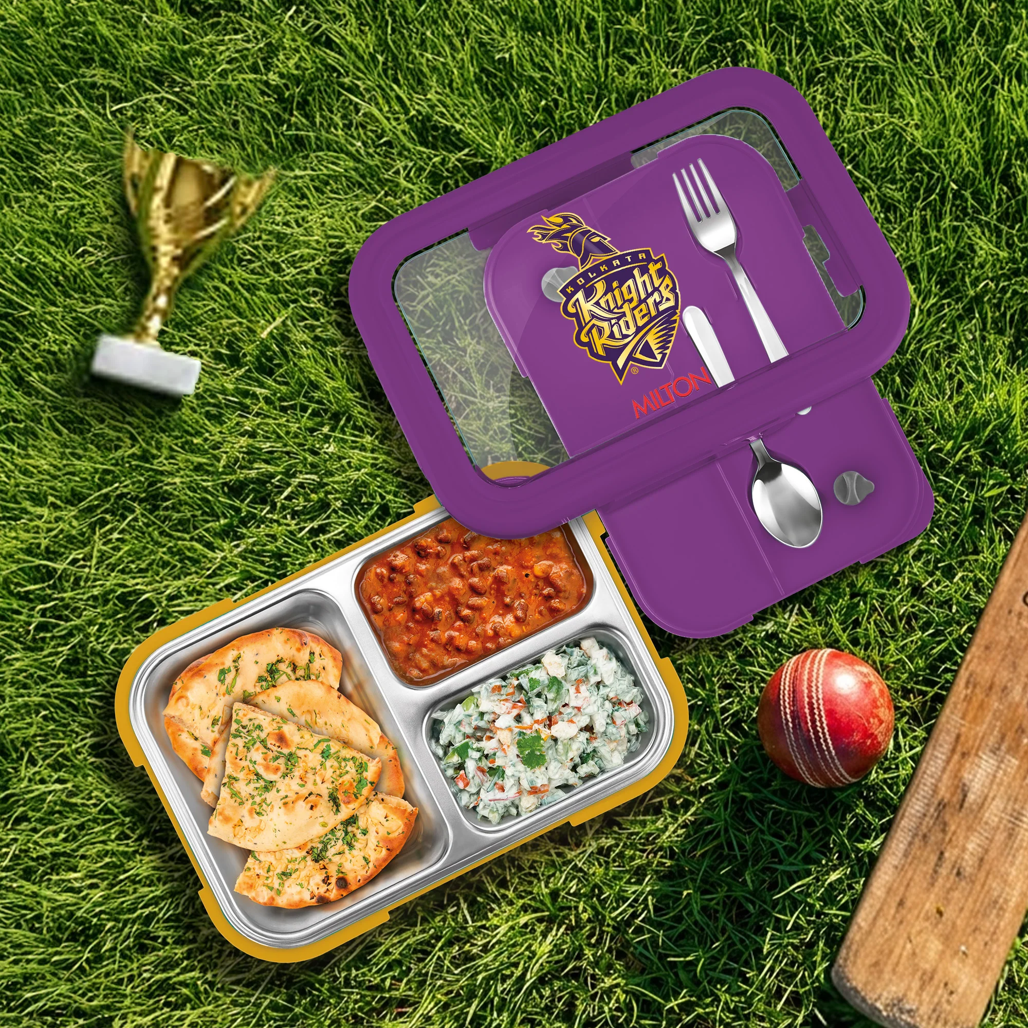 Sports Ethan 3 UV Printing Steel Thermoware Lunchbox - Kolkata Knight Riders (KKR) - Milton - Image 7