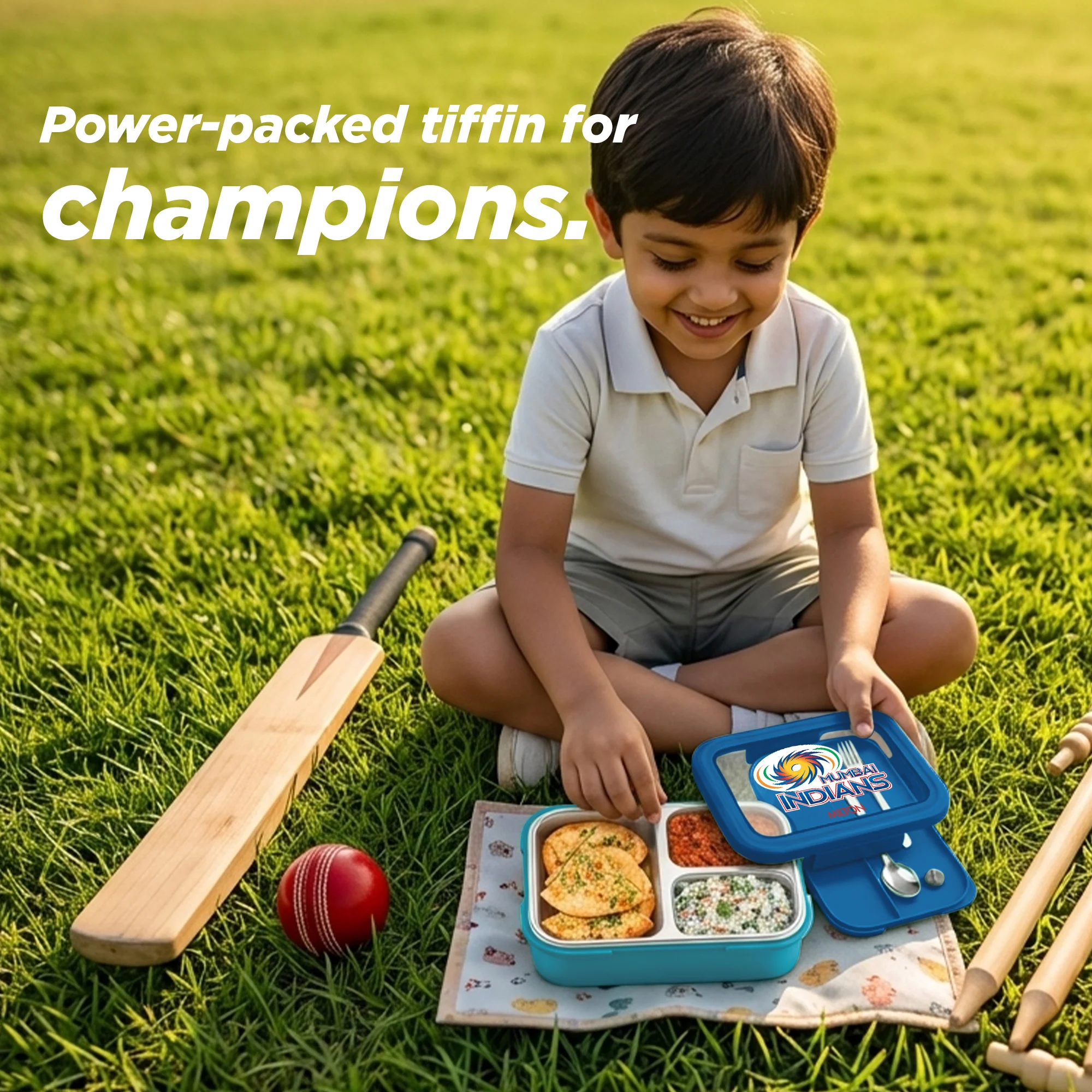Sports Ethan 3 UV Printing Steel Thermoware Lunchbox - Mumbai Indians (MI) - Milton - Image 5