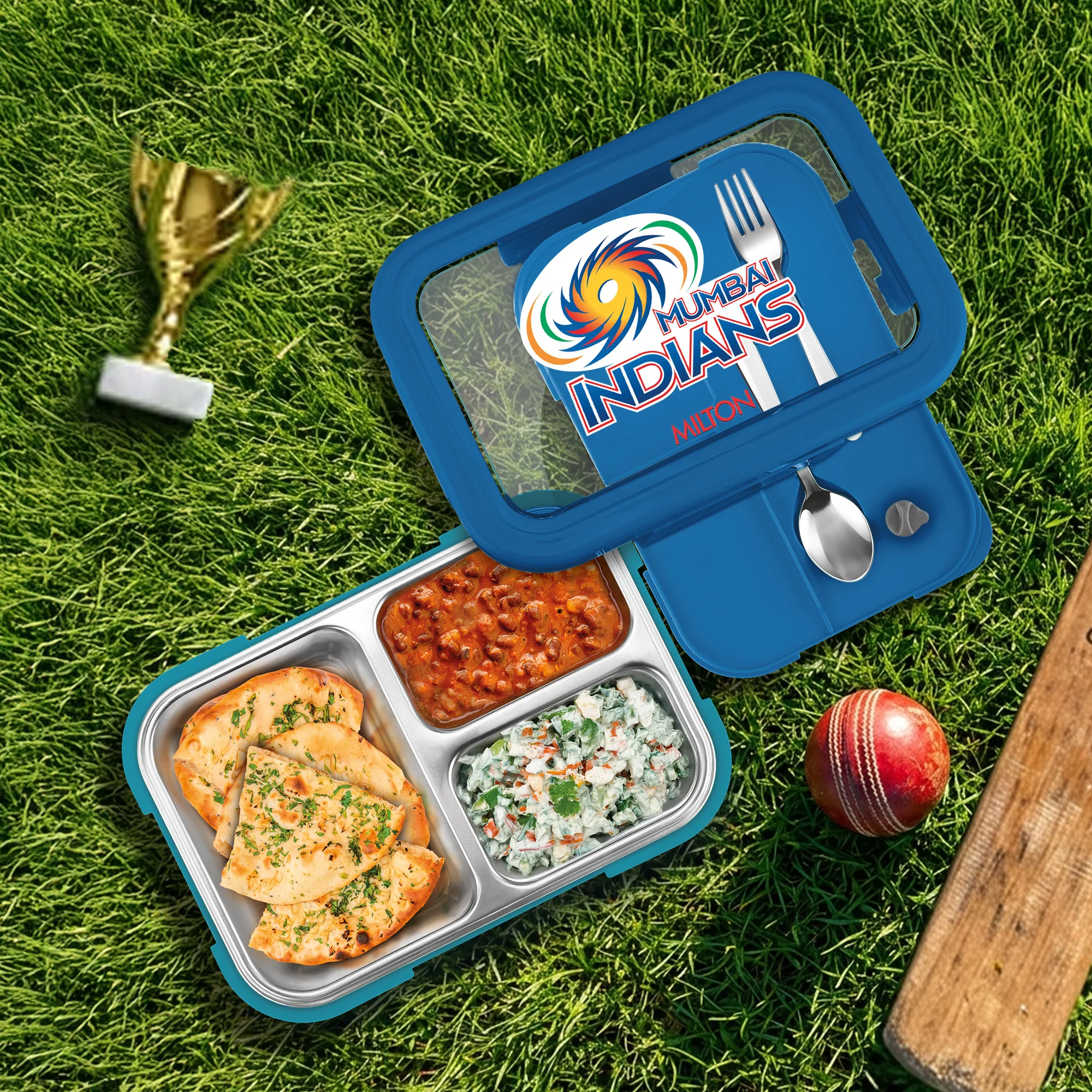 Sports Ethan 3 UV Printing Steel Thermoware Lunchbox - Mumbai Indians (MI) - Milton - Image 7