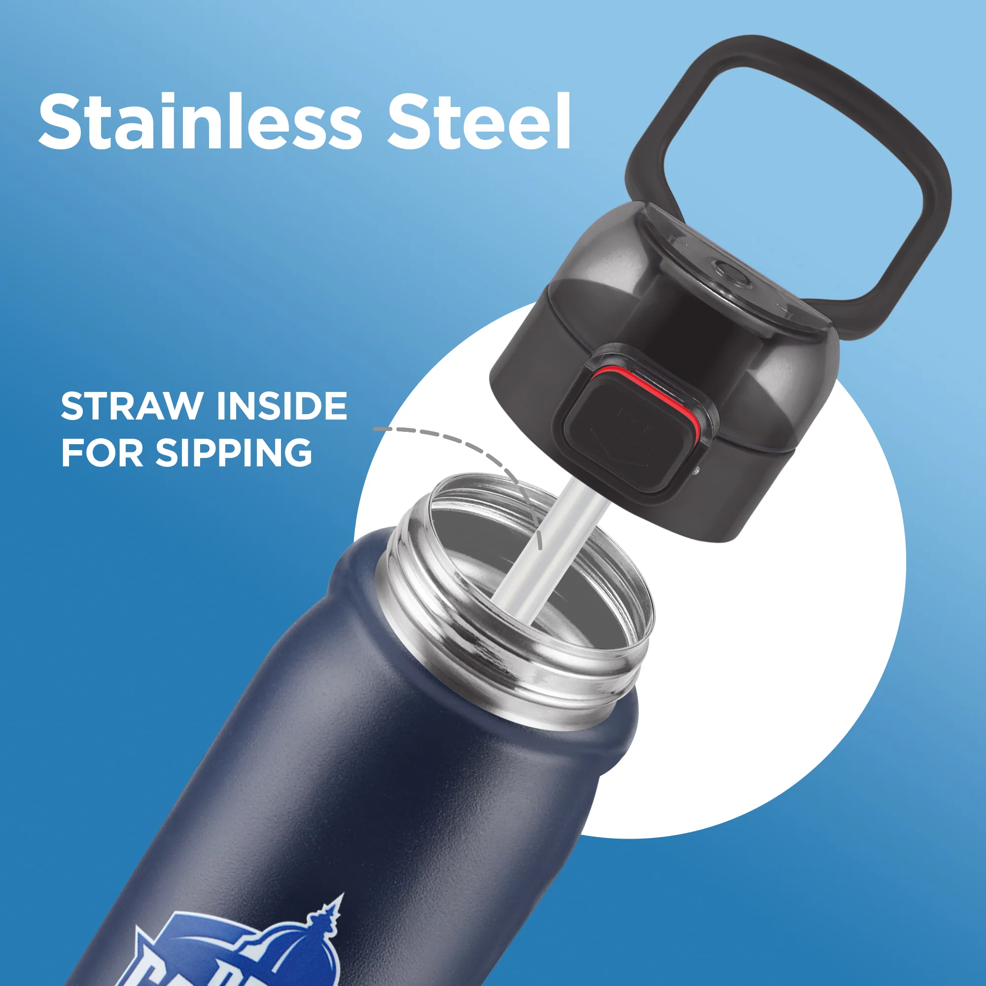 Sports Reva UV Printing Stainless Steel Bottle - Delhi Capitals (DC) - Milton - Image 11