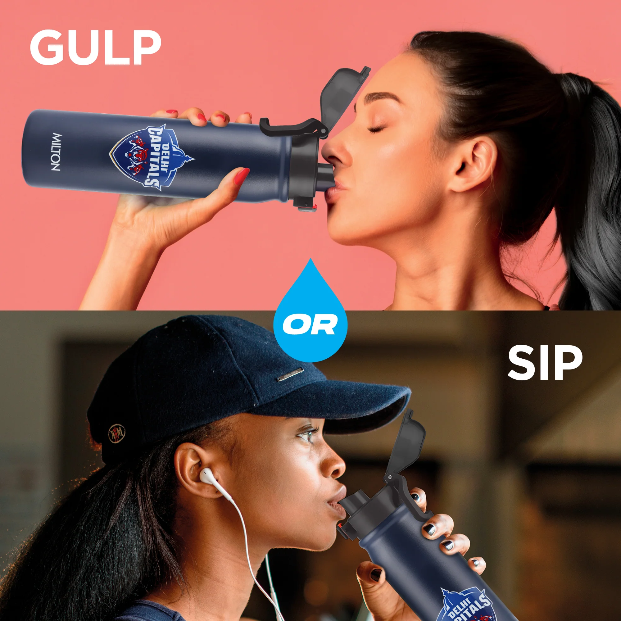 Sports Reva UV Printing Stainless Steel Bottle - Delhi Capitals (DC) - Milton - Image 16