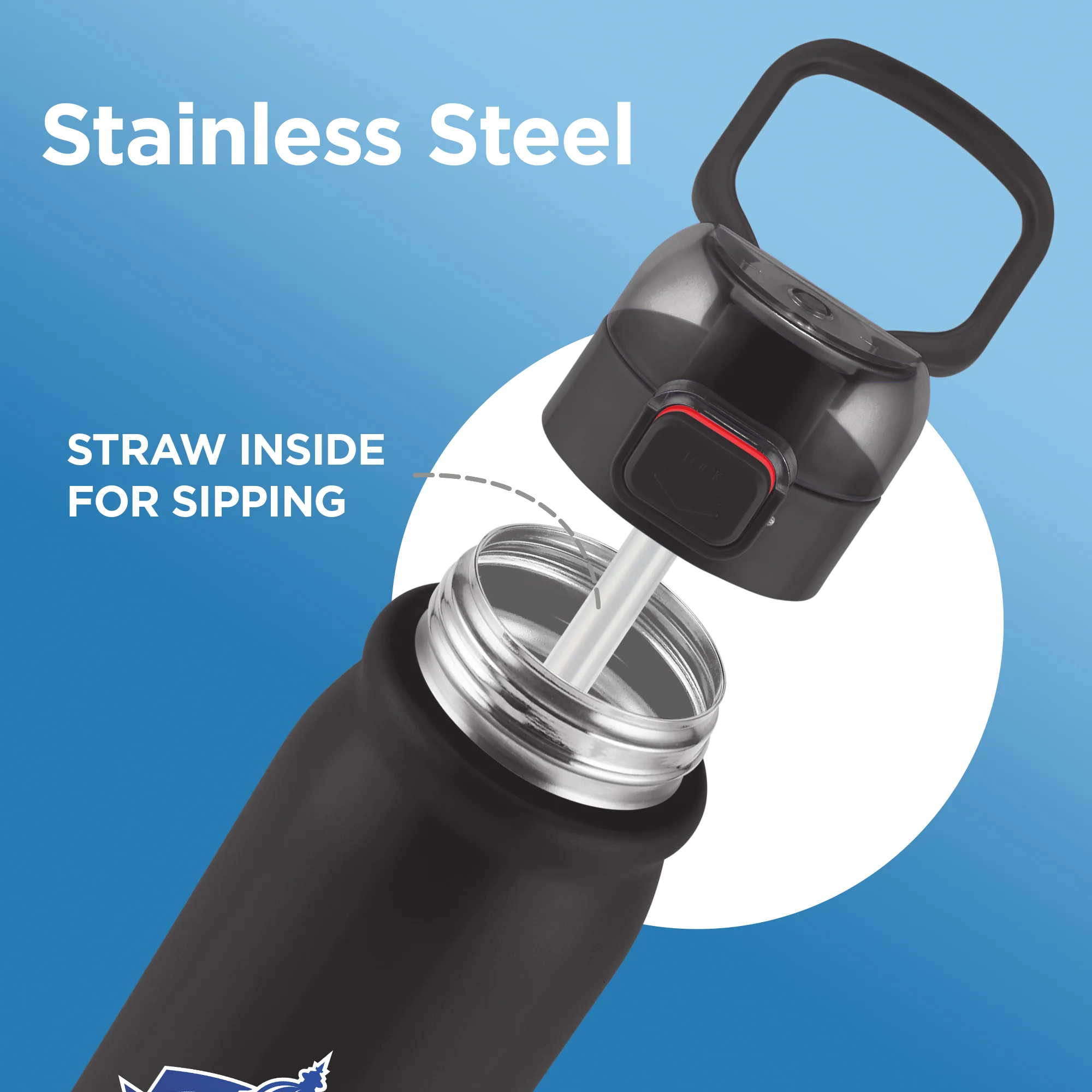 Sports Reva UV Printing Stainless Steel Bottle - Delhi Capitals (DC) - Milton - Image 2