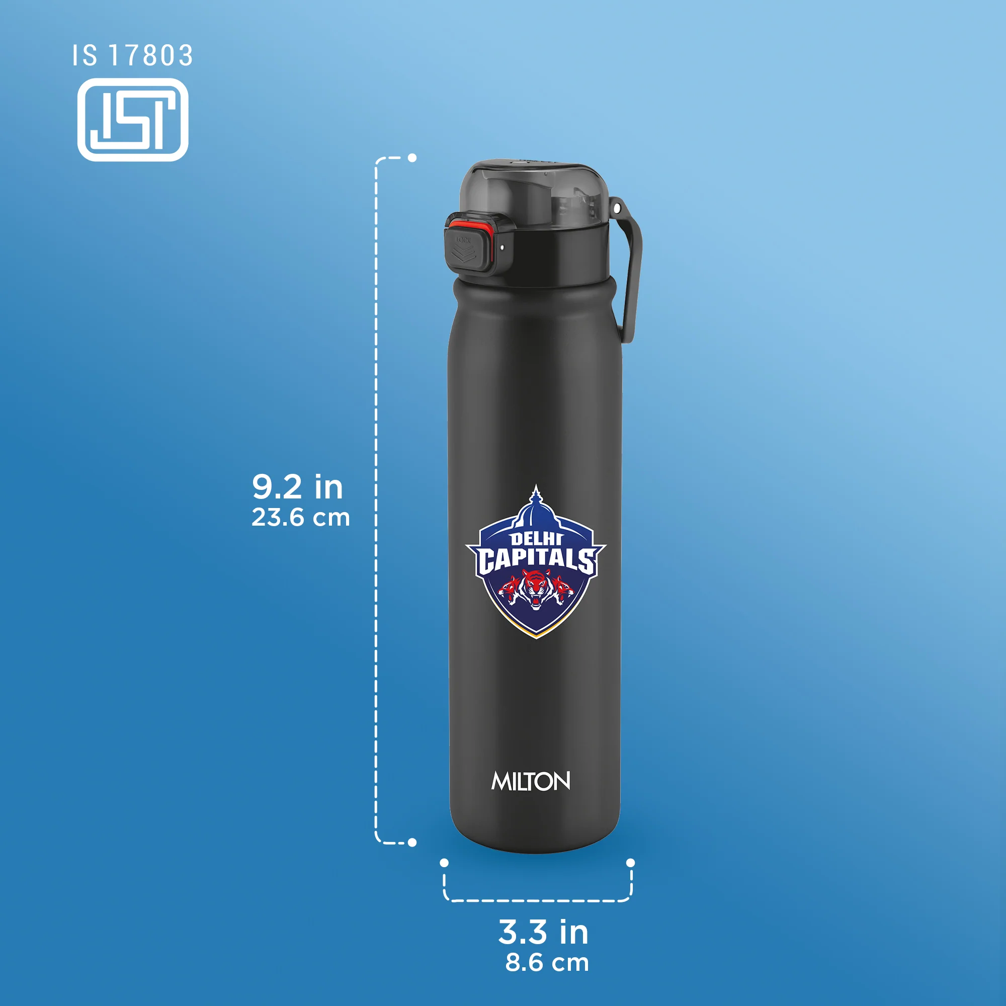 Sports Reva UV Printing Stainless Steel Bottle - Delhi Capitals (DC) - Milton - Image 3