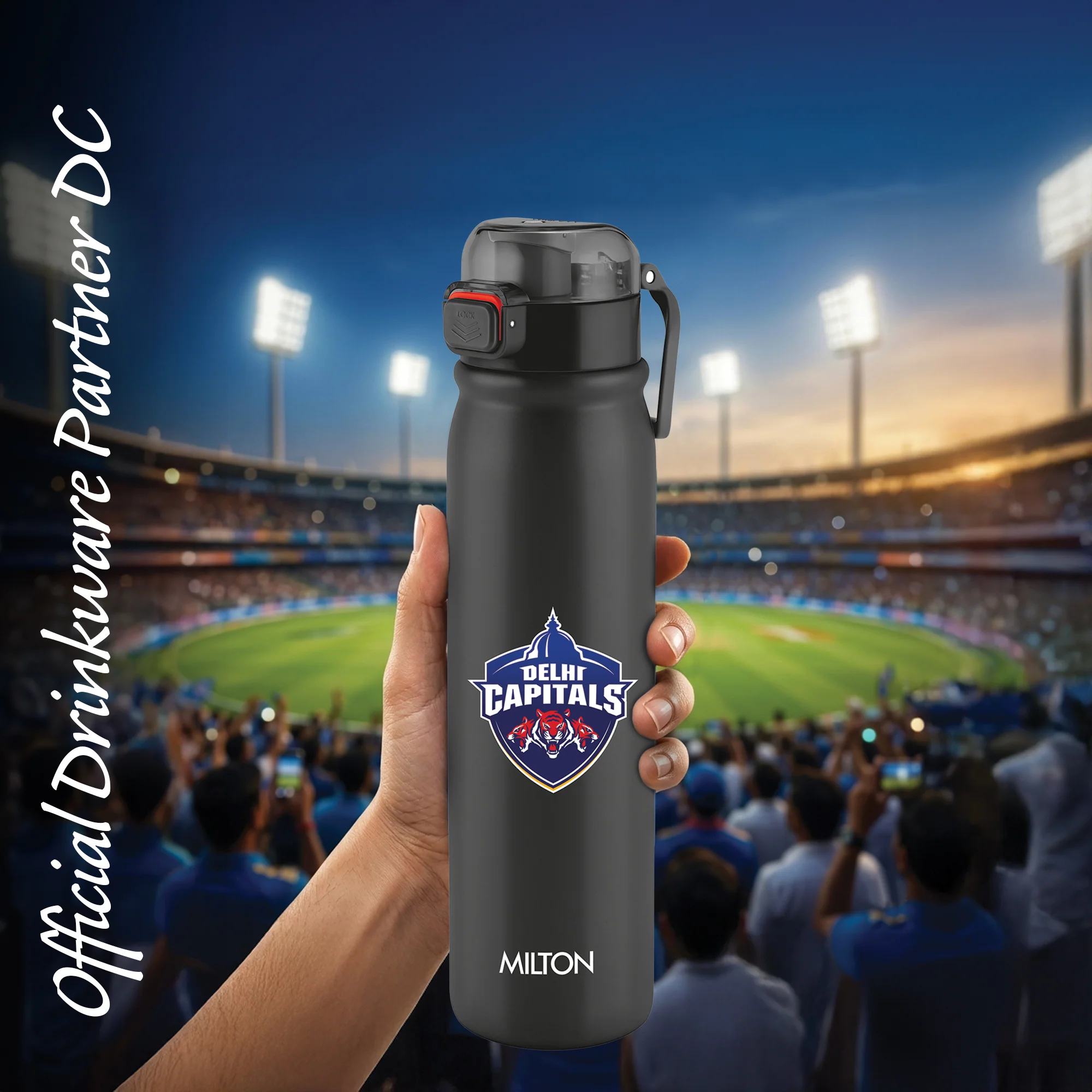 Sports Reva UV Printing Stainless Steel Bottle - Delhi Capitals (DC) - Milton - Image 9