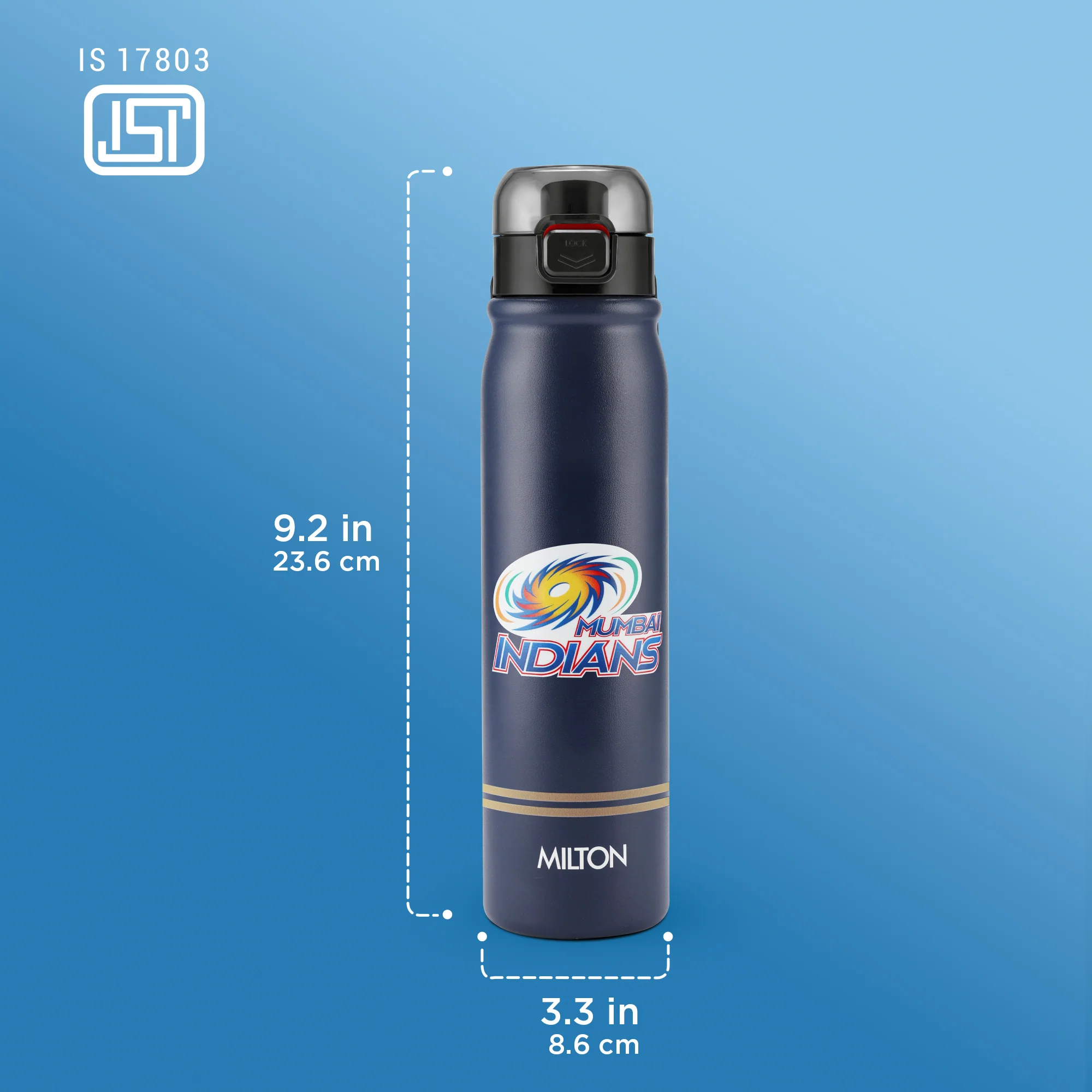 Sports Reva UV Printing Stainless Steel Bottle - Mumbai Indians (MI) - Milton - Image 3