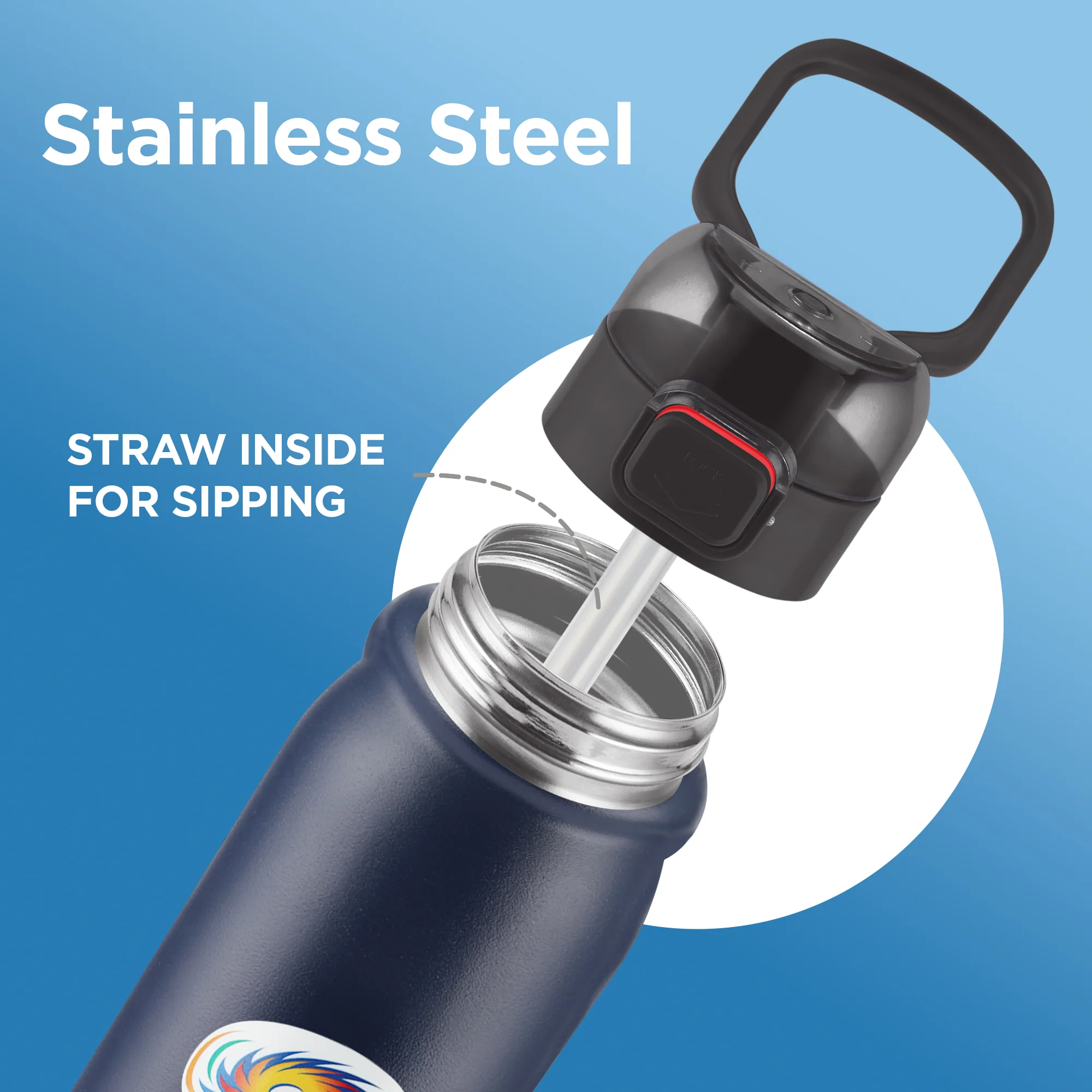 Sports Reva UV Printing Stainless Steel Bottle - Mumbai Indians (MI) - Milton - Image 4