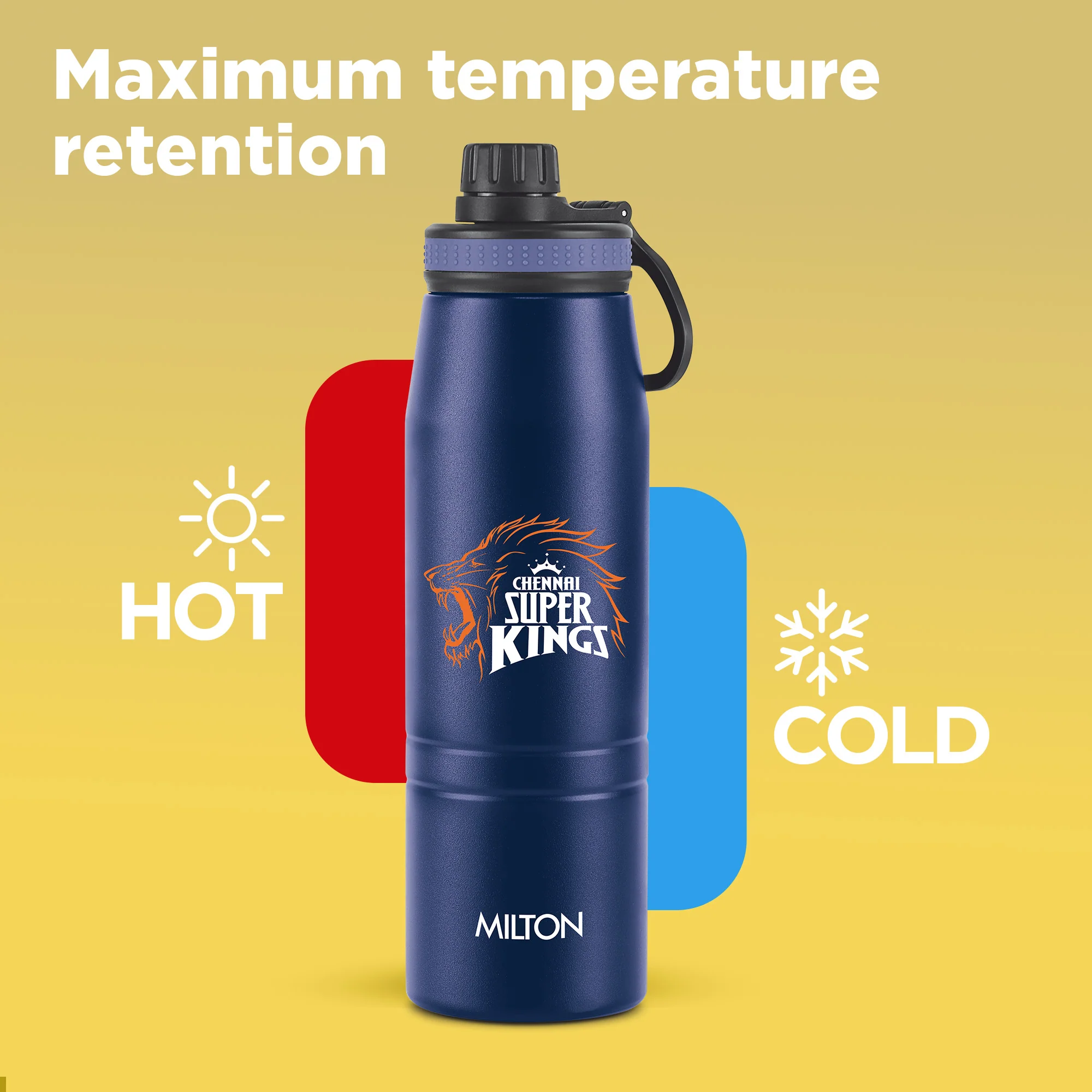 Sports Sparkle UV Printing Thermosteel Bottle - Chennai Super Kings (CSK) - Milton - Image 2