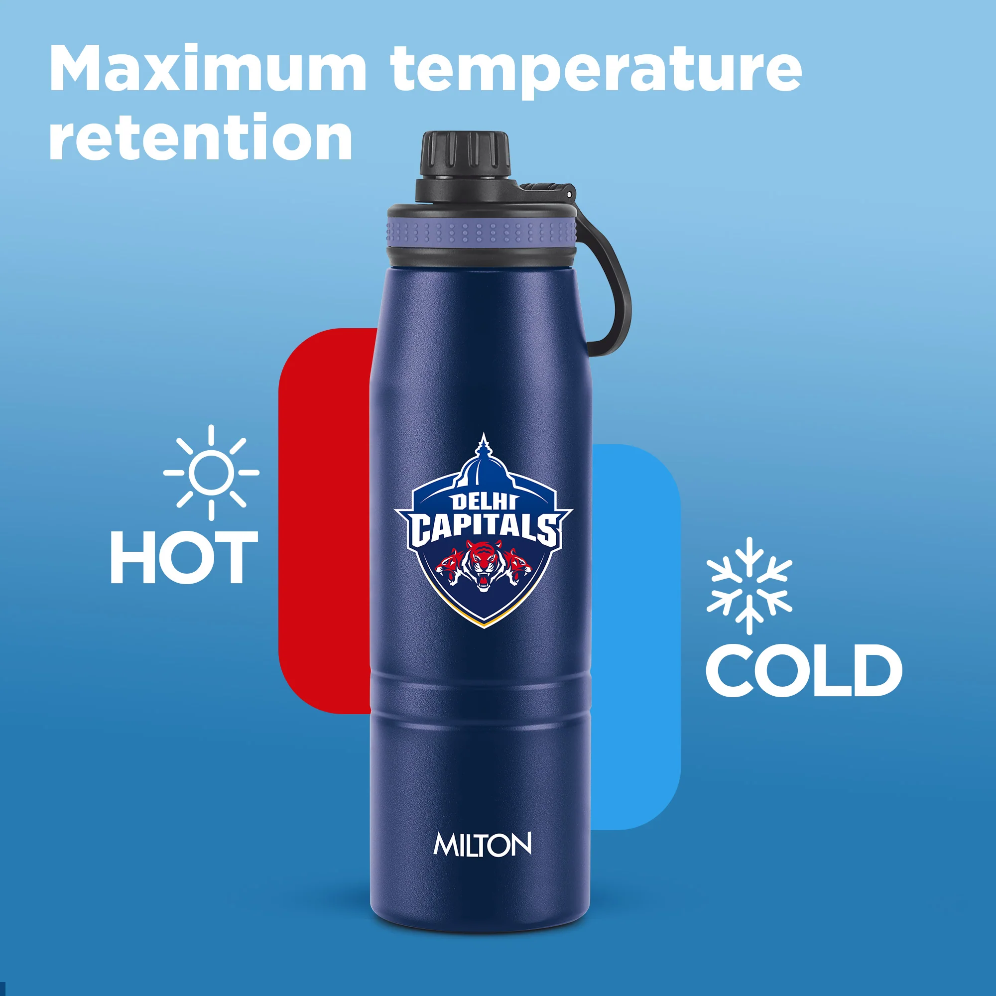 Sports Sparkle UV Printing Thermosteel Bottle - Delhi Capitals (DC) - Milton - Image 11