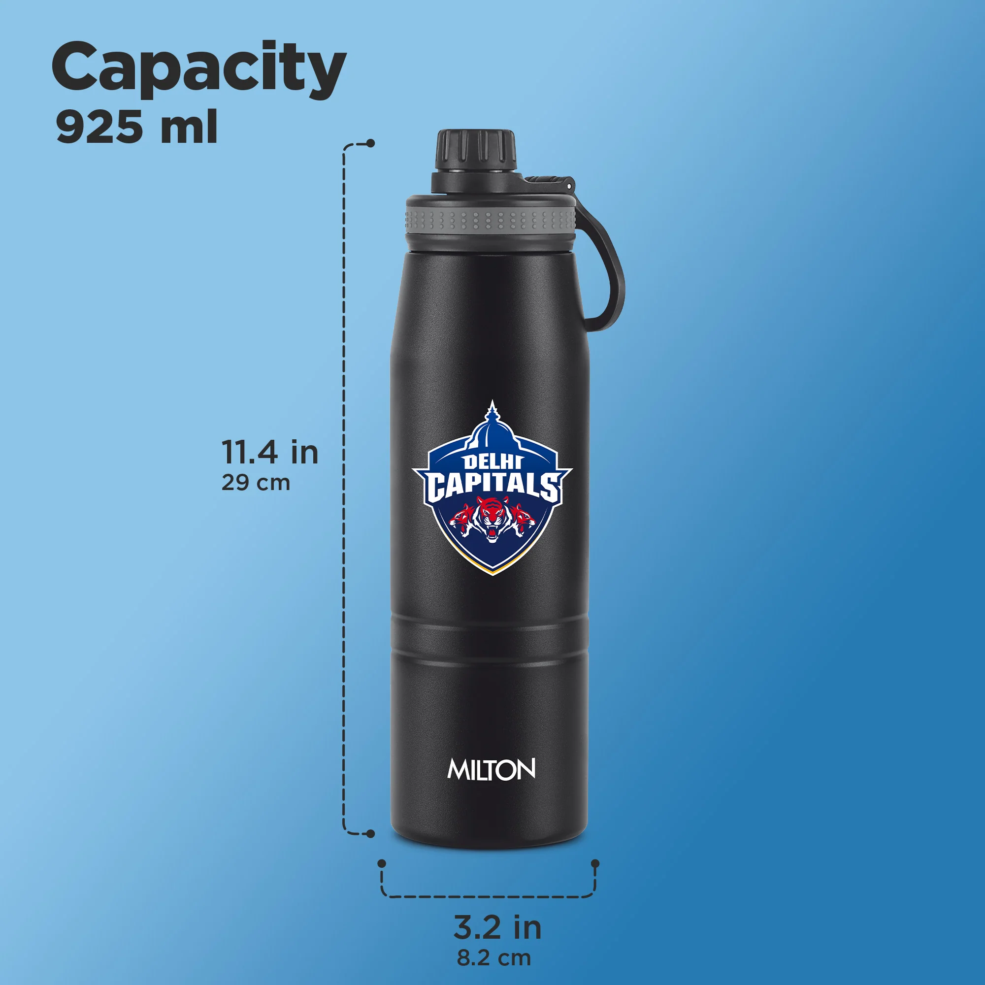 Sports Sparkle UV Printing Thermosteel Bottle - Delhi Capitals (DC) - Milton - Image 3