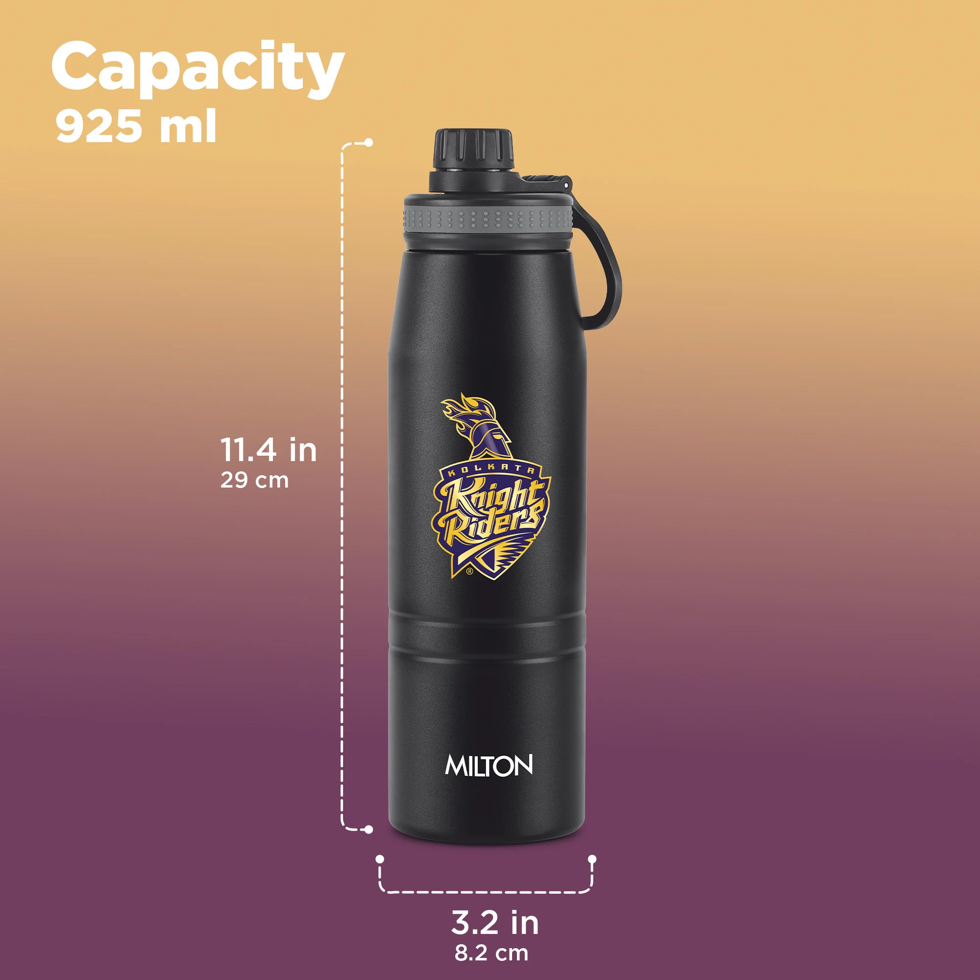 Sports Sparkle UV Printing Thermosteel Bottle - Kolkata Knight Riders (KKR) - Milton - Image 3