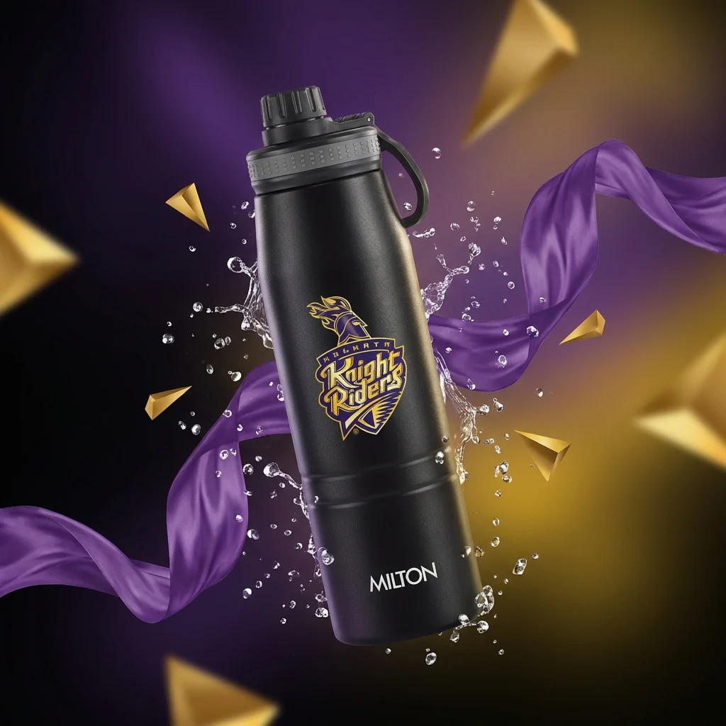 Sports Sparkle UV Printing Thermosteel Bottle - Kolkata Knight Riders (KKR) - Milton - Image 4