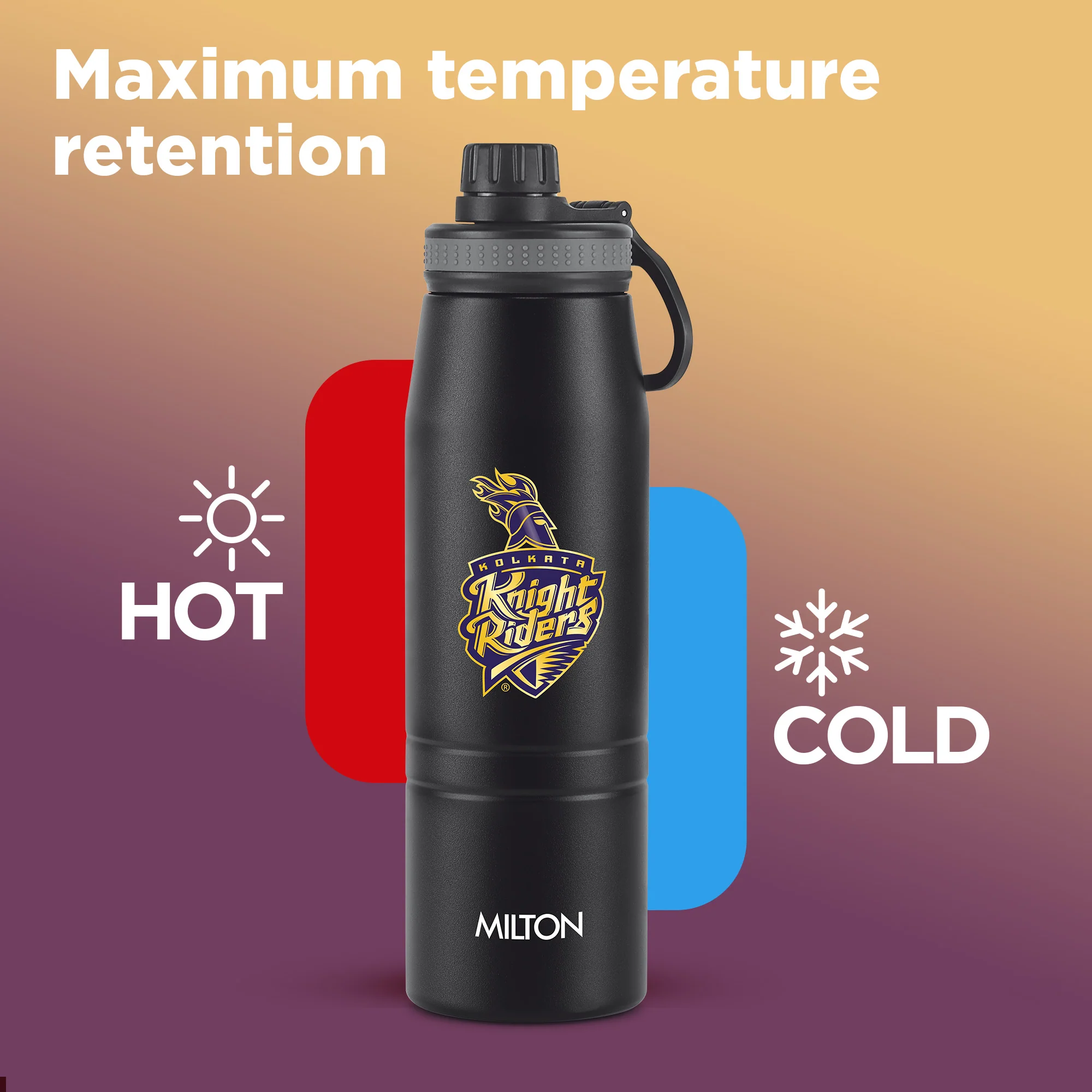 Sports Sparkle UV Printing Thermosteel Bottle - Kolkata Knight Riders (KKR) - Milton - Image 6