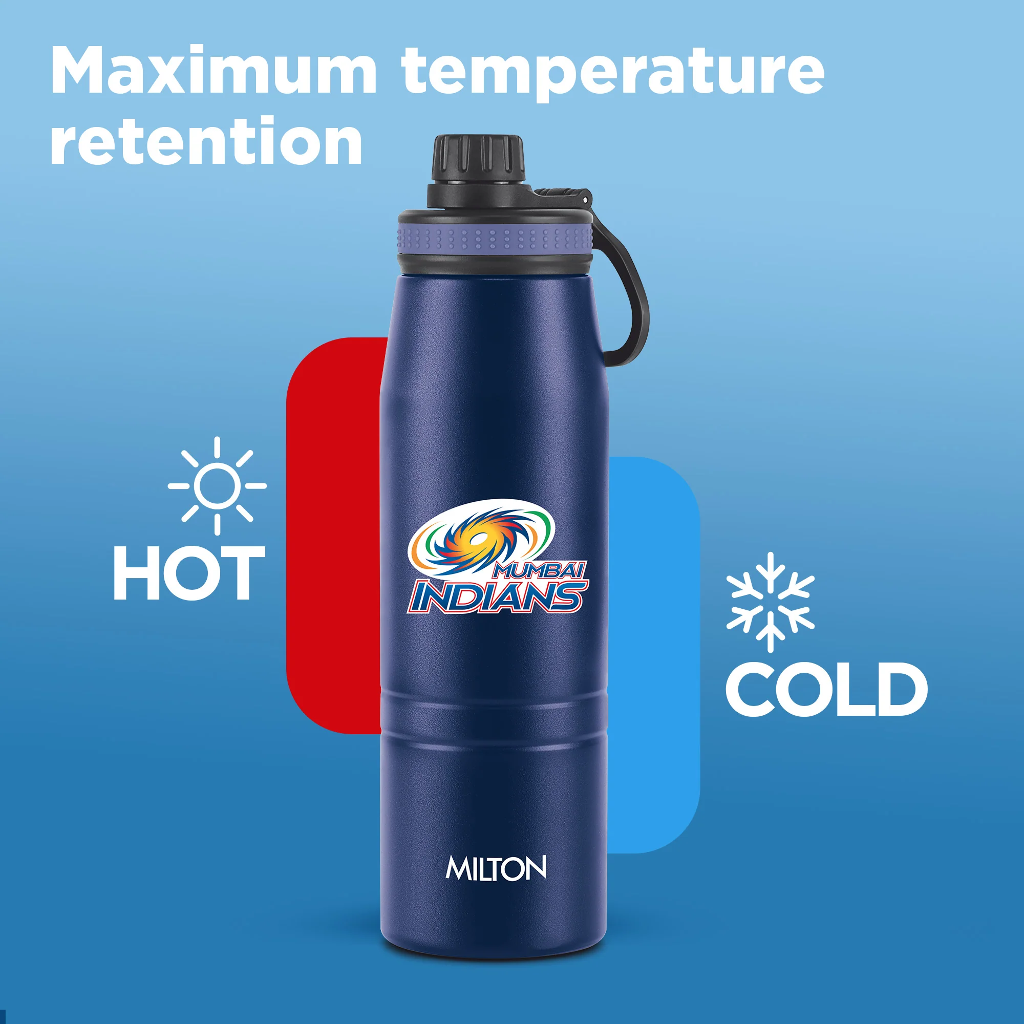 Sports Sparkle UV Printing Thermosteel Bottle - Mumbai Indians (MI) - Milton - Image 5