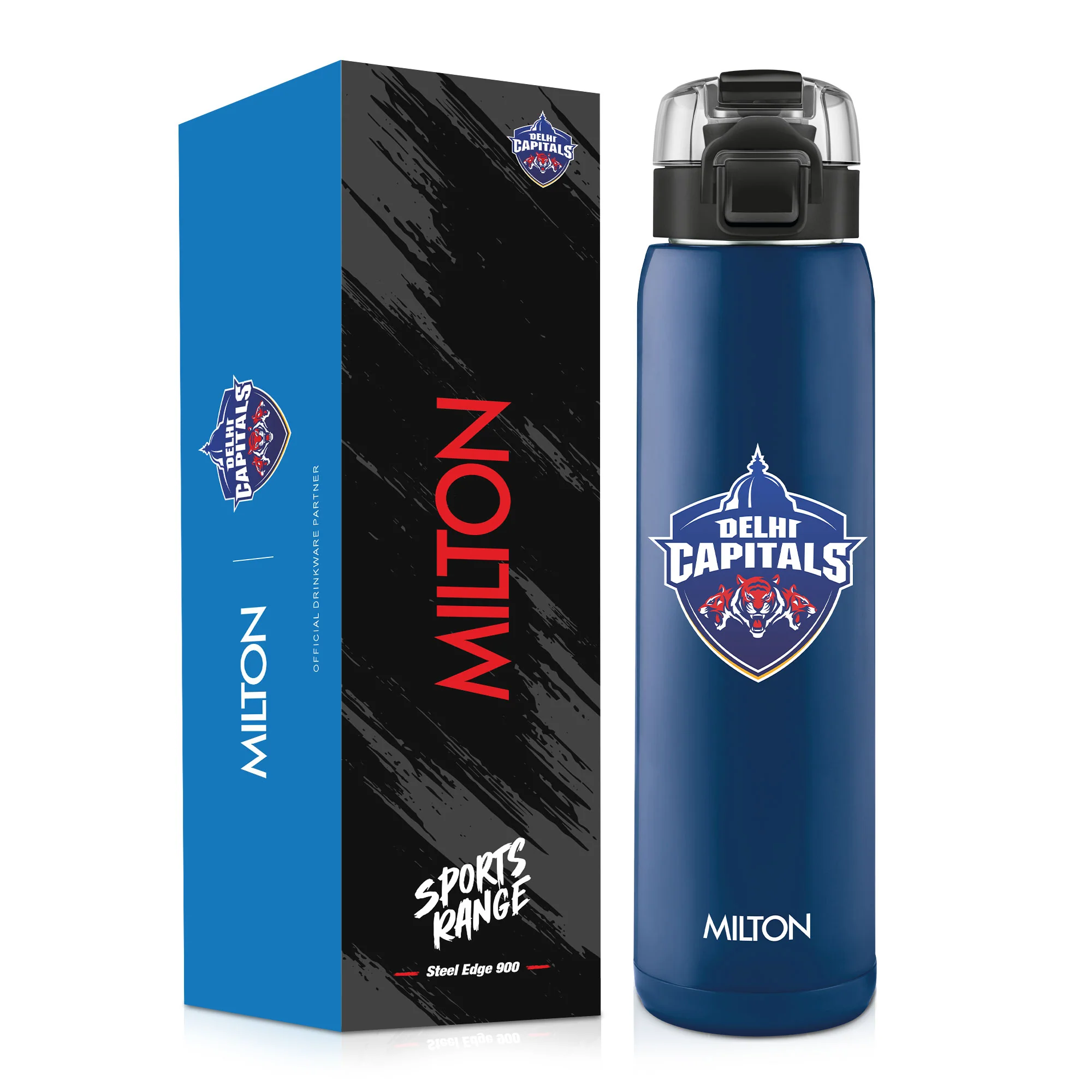 Sports Steel Edge UV Printing Thermoware Bottle With Twin Lid - Delhi Capitals (DC) - Milton - Image 8