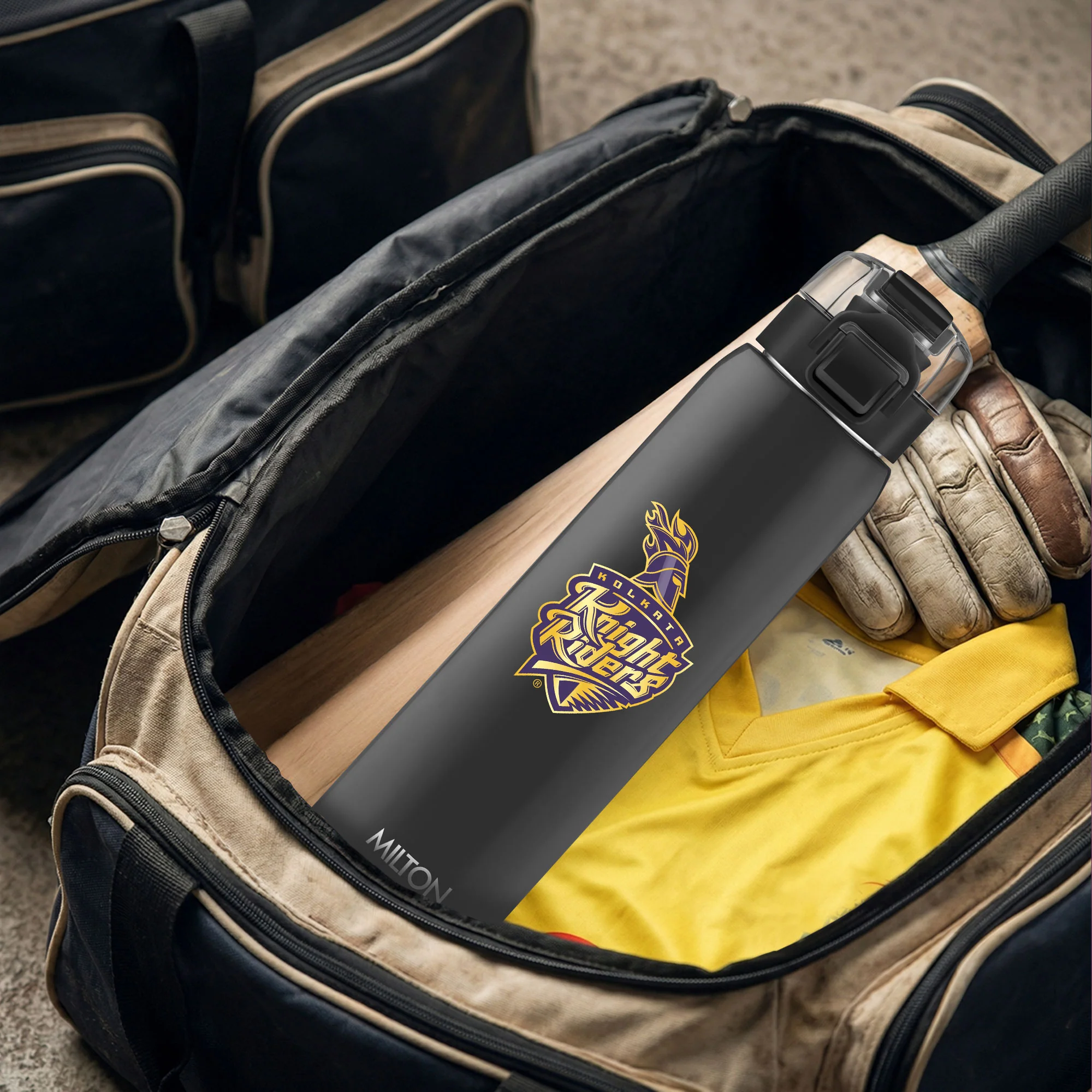 Sports Steel Edge UV Printing Thermoware Bottle With Twin Lid - Kolkata Knight Riders (KKR) - Milton - Image 13