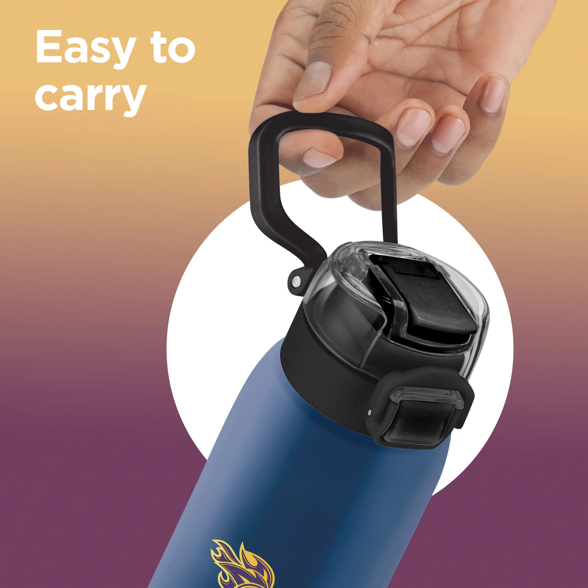 Sports Steel Edge UV Printing Thermoware Bottle With Twin Lid - Kolkata Knight Riders (KKR) - Milton - Image 4
