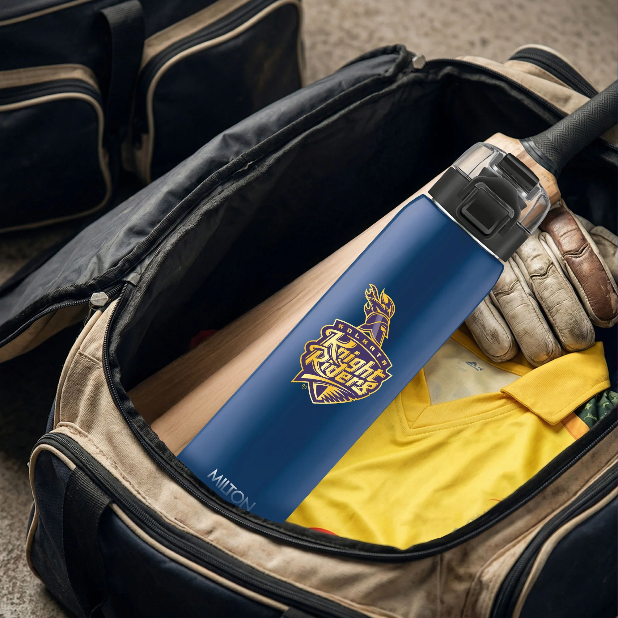 Sports Steel Edge UV Printing Thermoware Bottle With Twin Lid - Kolkata Knight Riders (KKR) - Milton - Image 6