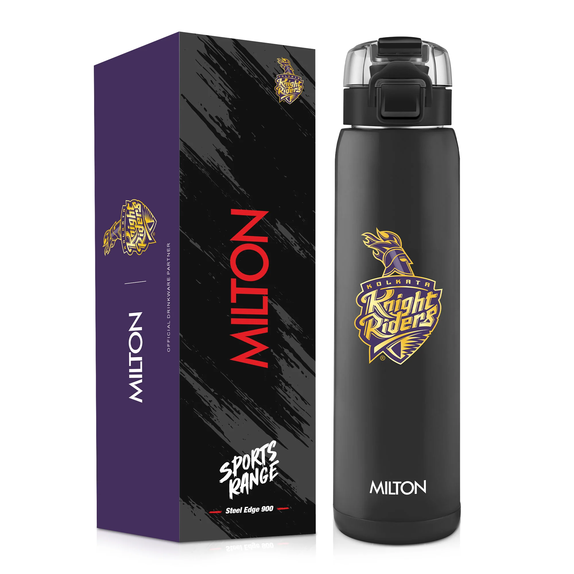 Sports Steel Edge UV Printing Thermoware Bottle With Twin Lid - Kolkata Knight Riders (KKR) - Milton - Image 8