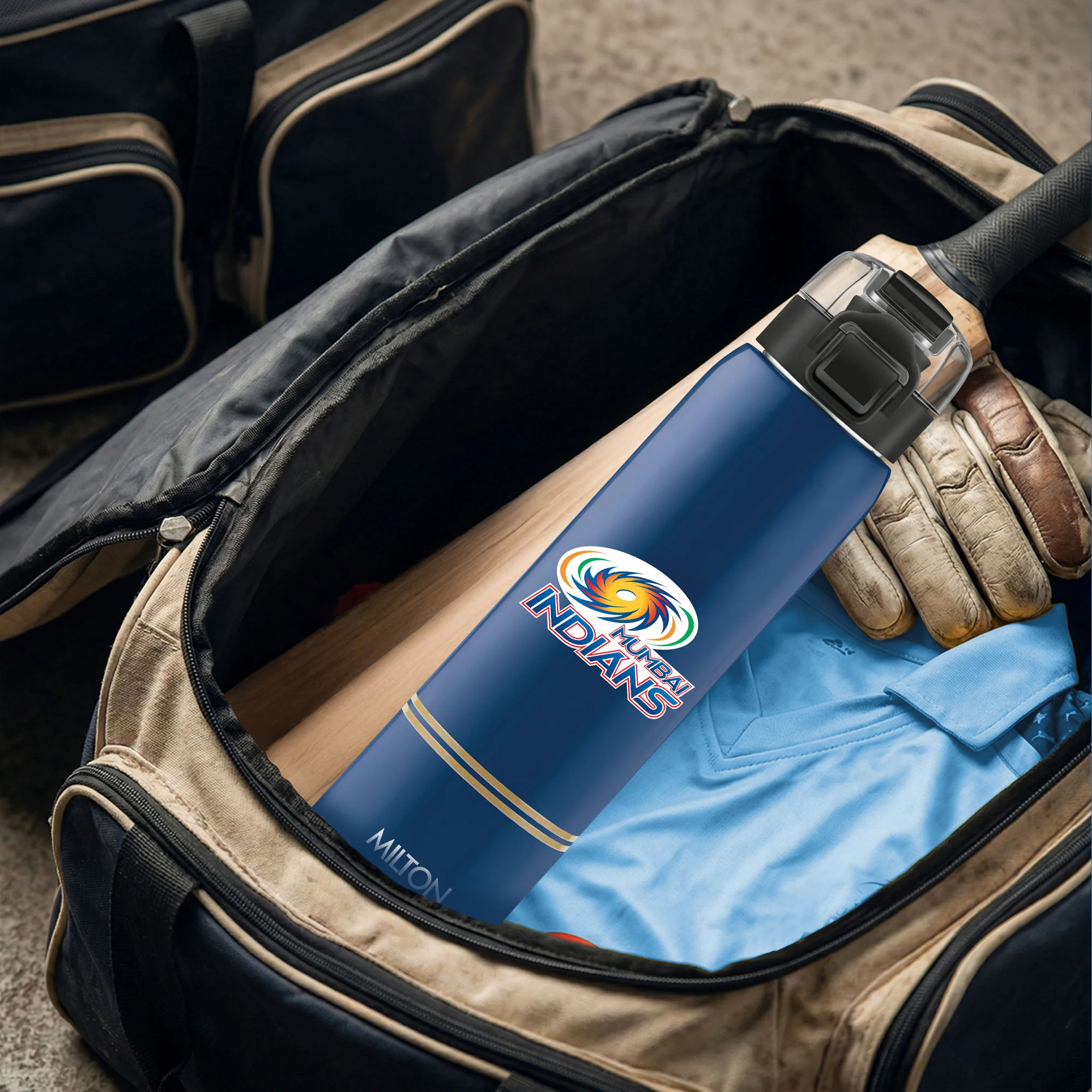 Sports Steel Edge UV Printing Thermoware Bottle With Twin Lid - Mumbai Indians (MI) - Milton - Image 7