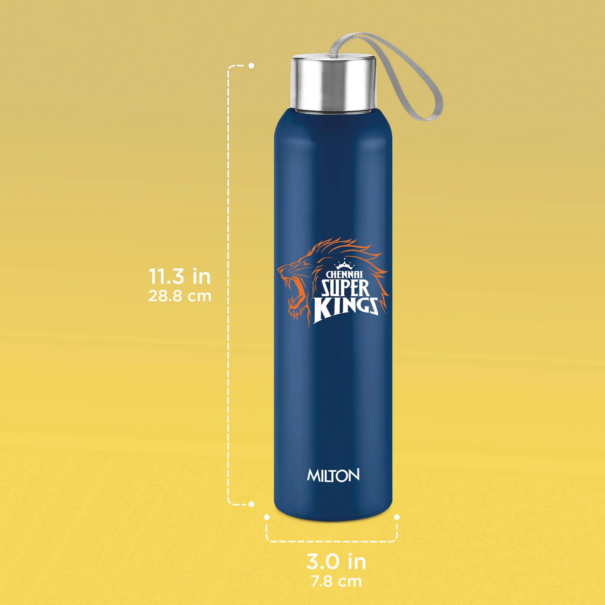 Sports Steel Halo UV Printing Water Bottle - Chennai Super Kings (CSK) - Milton - Image 12