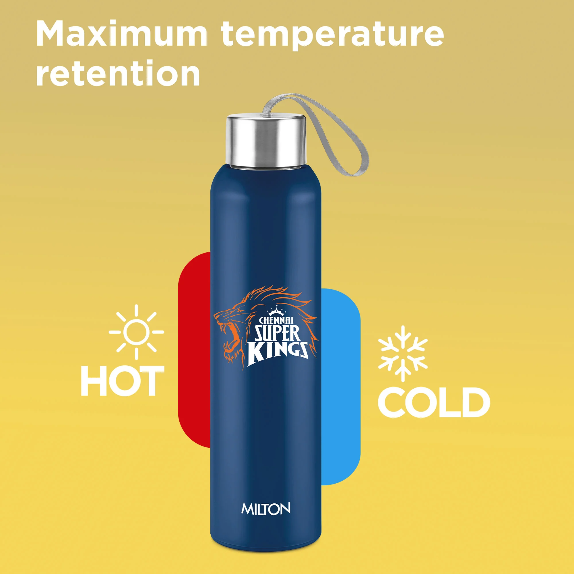 Sports Steel Halo UV Printing Water Bottle - Chennai Super Kings (CSK) - Milton - Image 13
