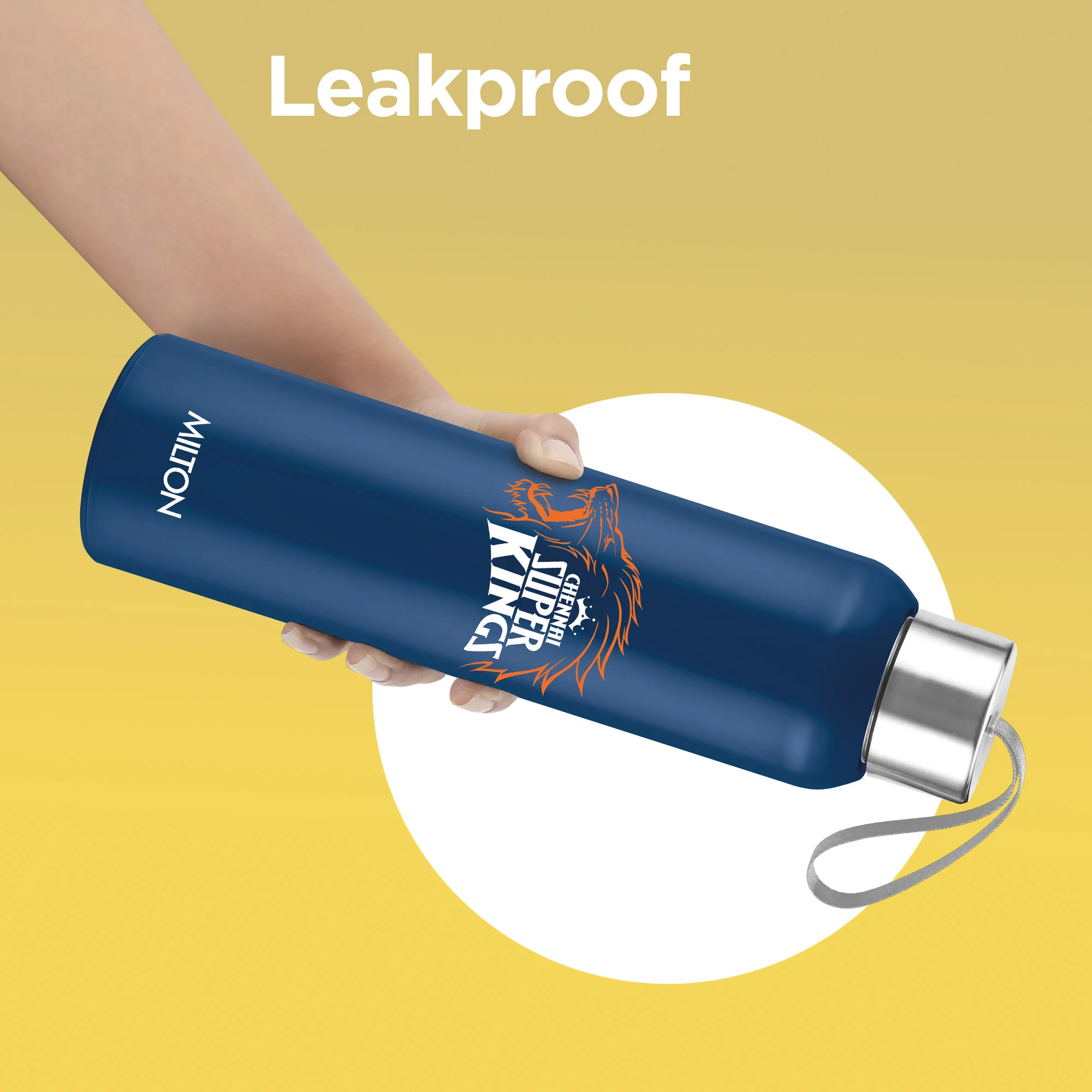 Sports Steel Halo UV Printing Water Bottle - Chennai Super Kings (CSK) - Milton - Image 14