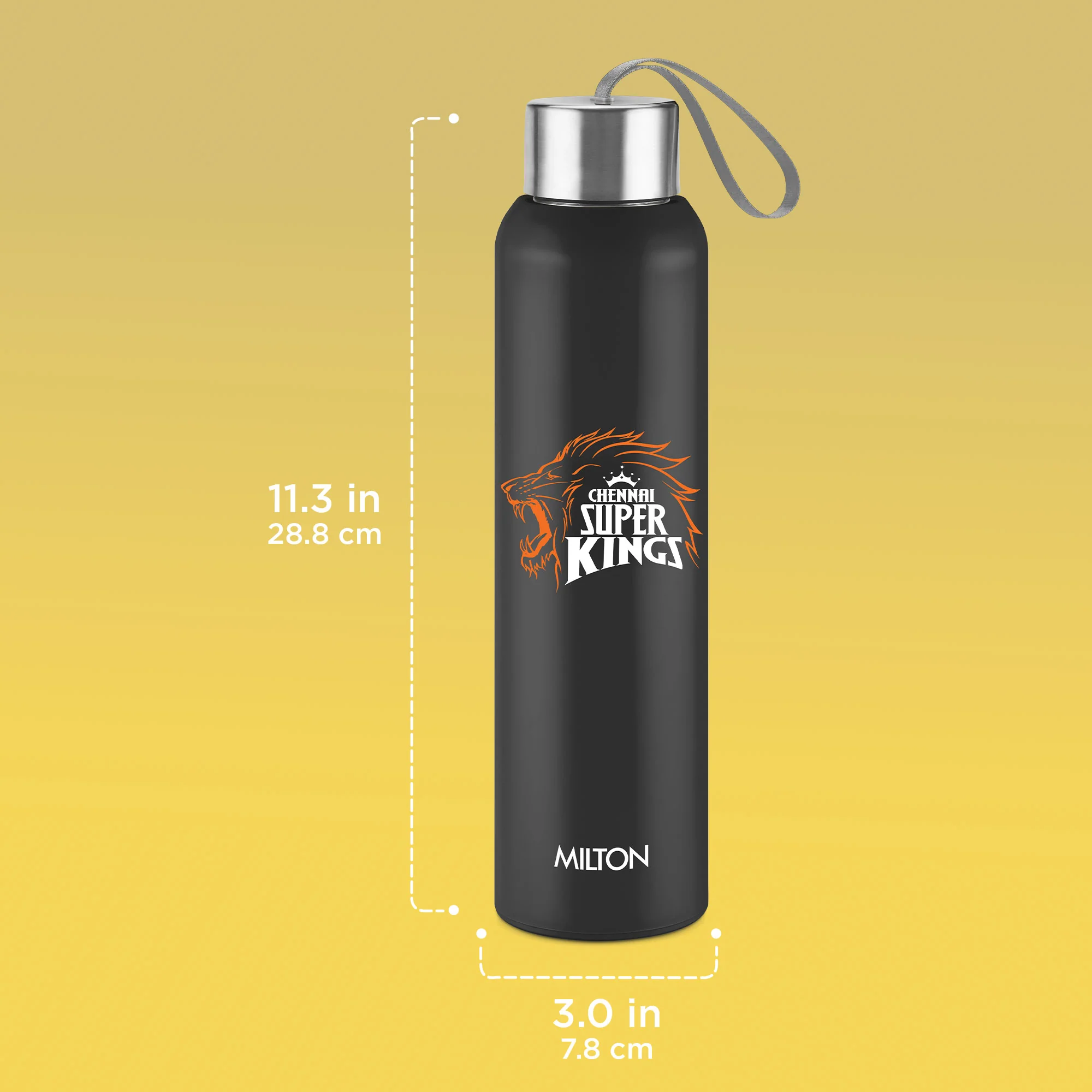 Sports Steel Halo UV Printing Water Bottle - Chennai Super Kings (CSK) - Milton - Image 3