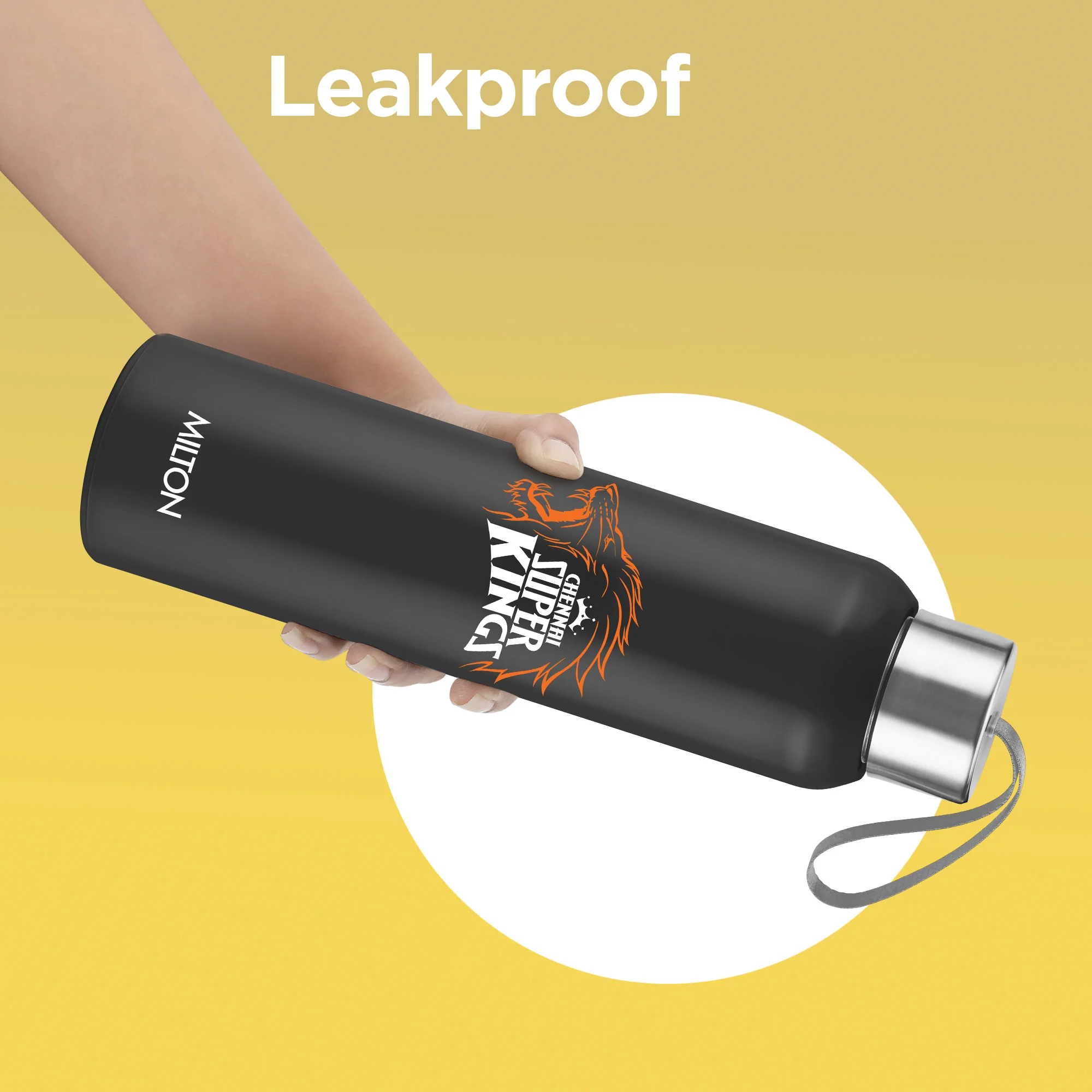 Sports Steel Halo UV Printing Water Bottle - Chennai Super Kings (CSK) - Milton - Image 5