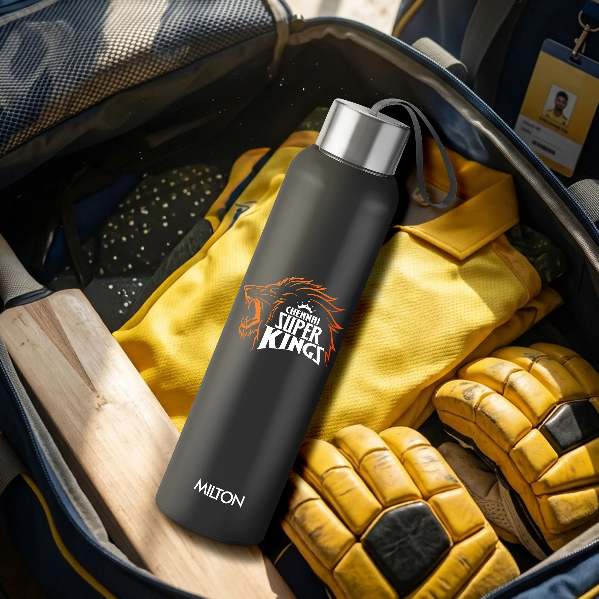 Sports Steel Halo UV Printing Water Bottle - Chennai Super Kings (CSK) - Milton - Image 9