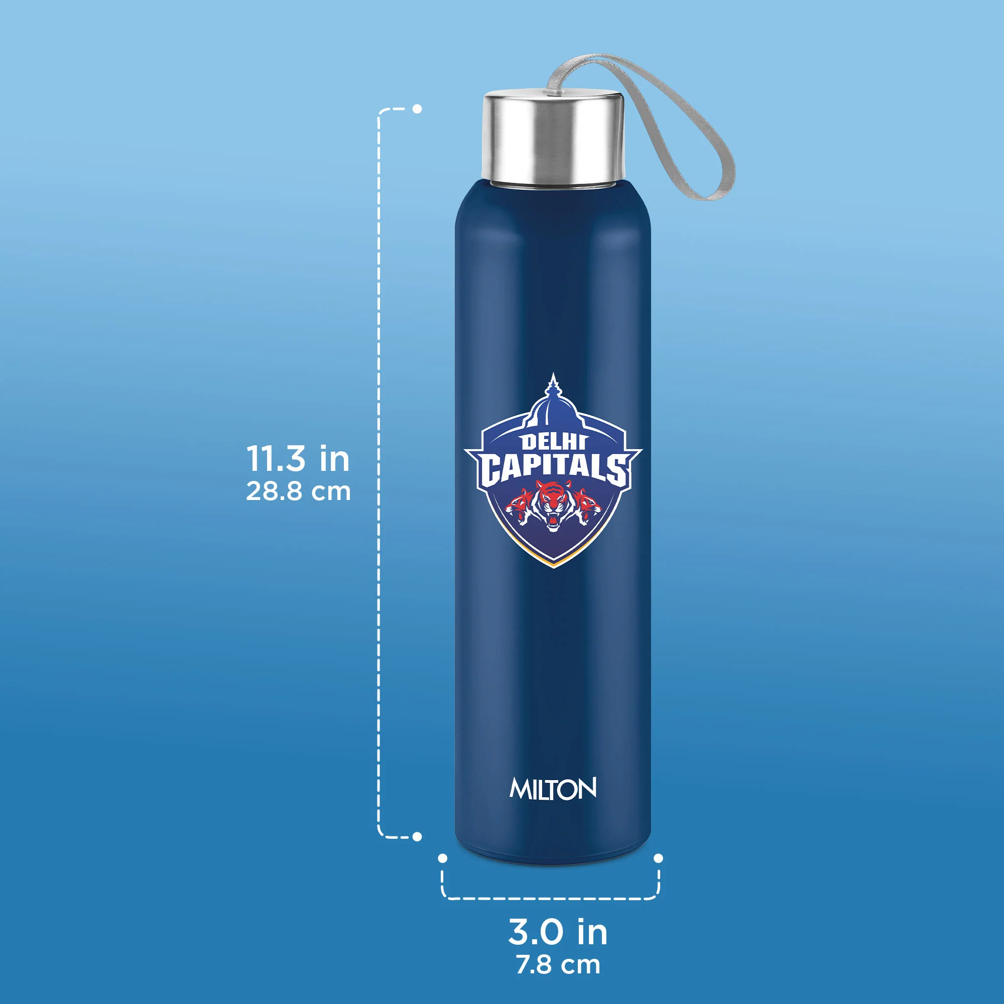 Sports Steel Halo UV Printing Water Bottle - Delhi Capitals (DC) - Milton - Image 11