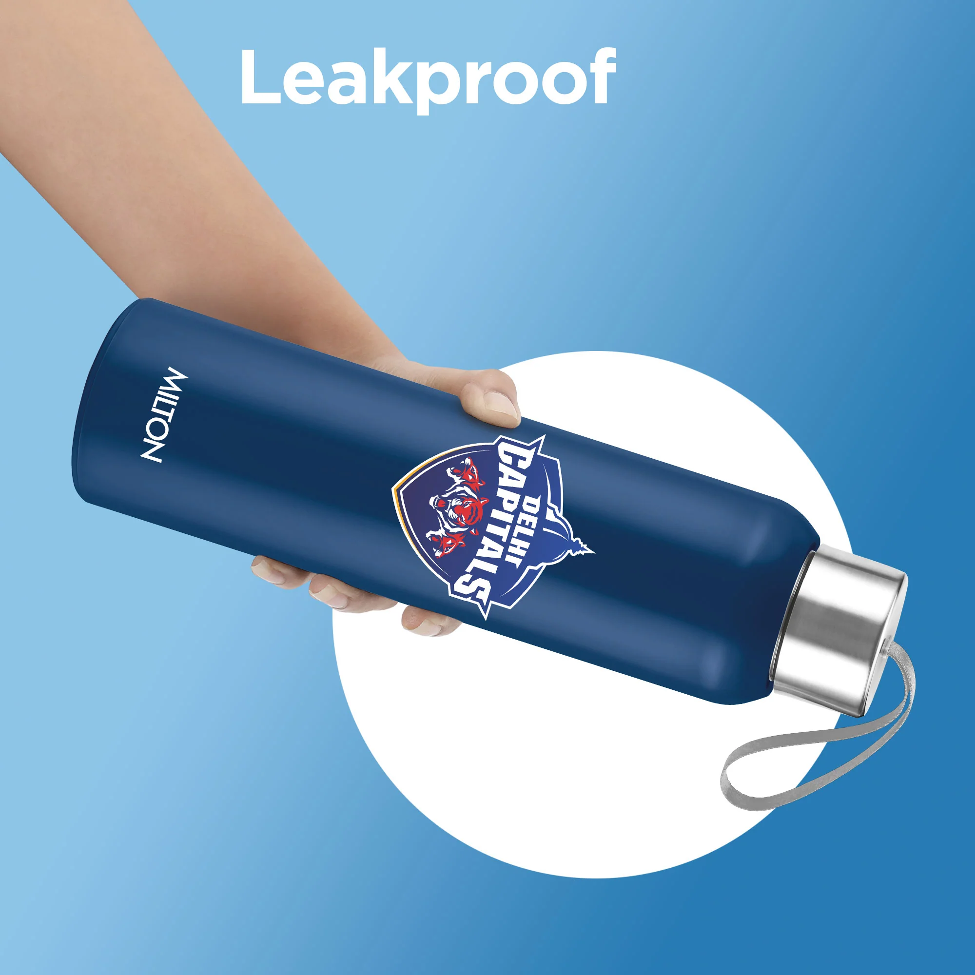 Sports Steel Halo UV Printing Water Bottle - Delhi Capitals (DC) - Milton - Image 15
