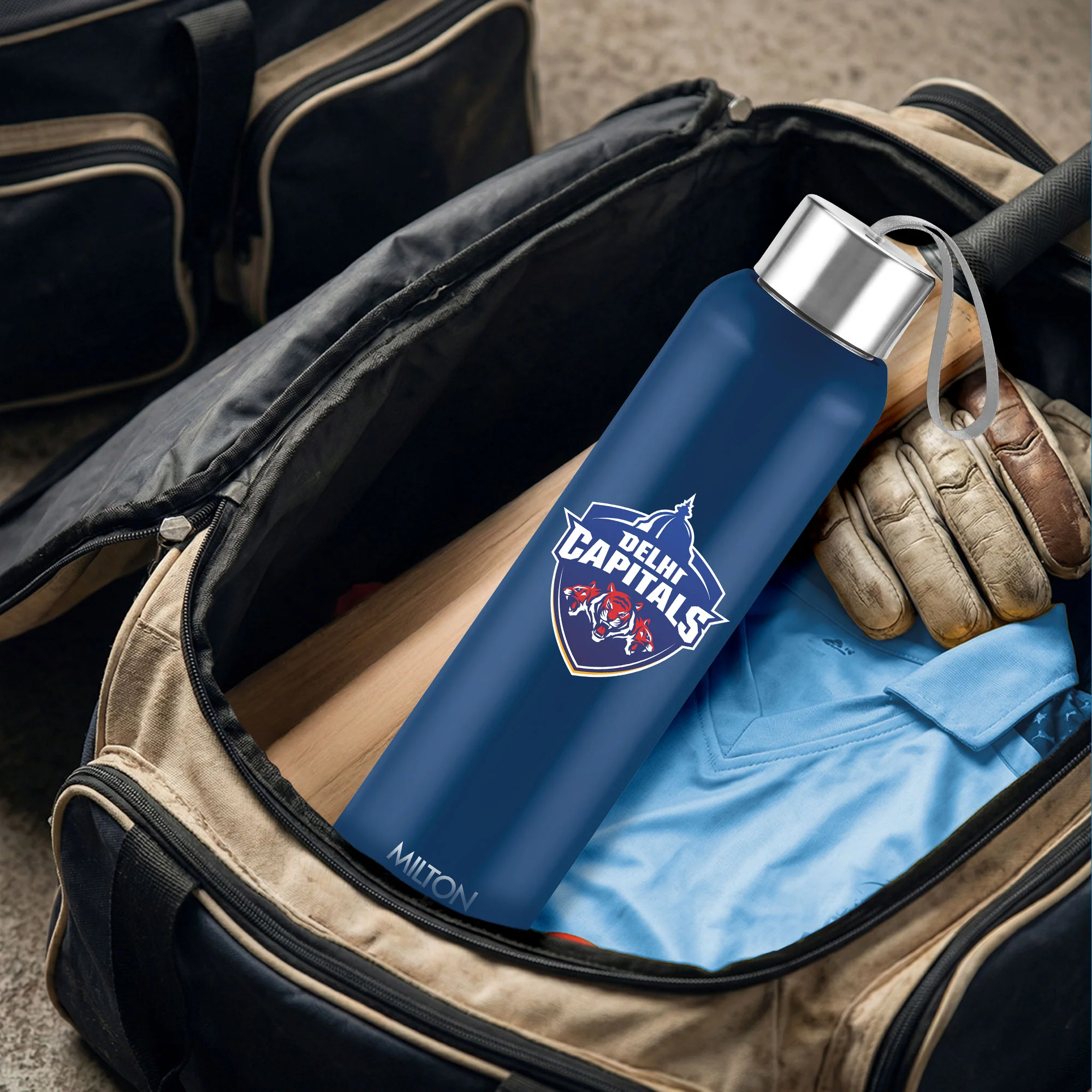 Sports Steel Halo UV Printing Water Bottle - Delhi Capitals (DC) - Milton - Image 17