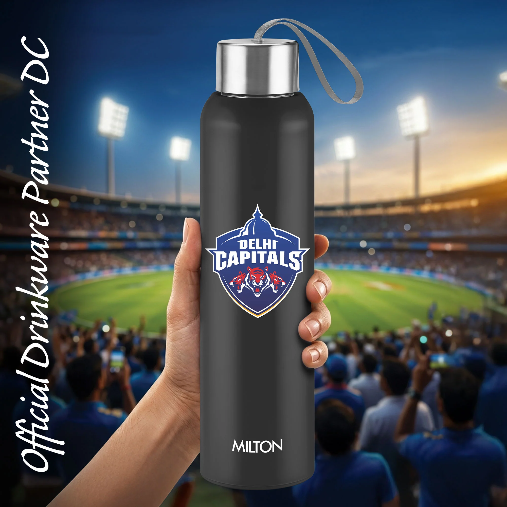 Sports Steel Halo UV Printing Water Bottle - Delhi Capitals (DC) - Milton - Image 7