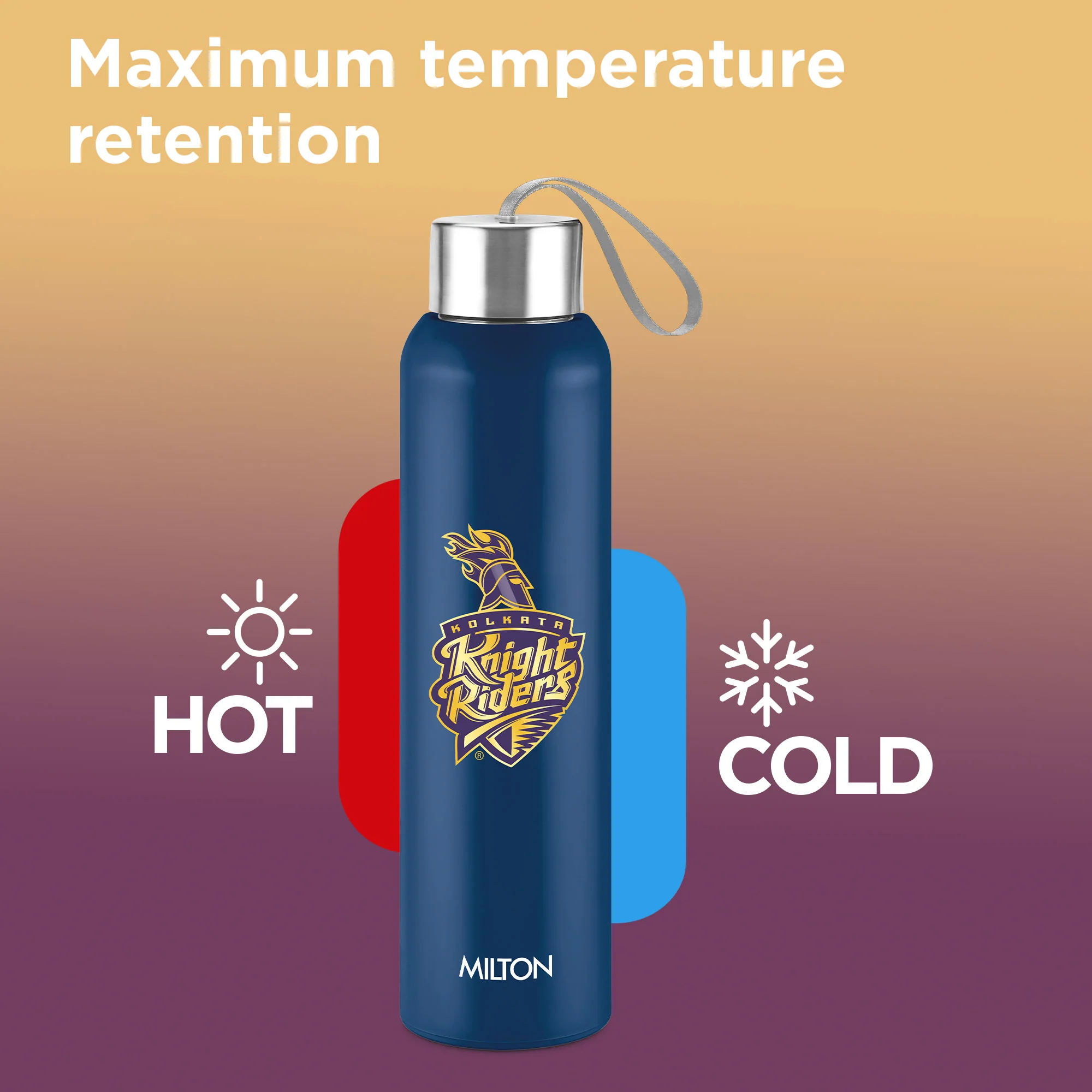 Sports Steel Halo UV Printing Water Bottle - Kolkata Knight Riders (KKR) - Milton - Image 13