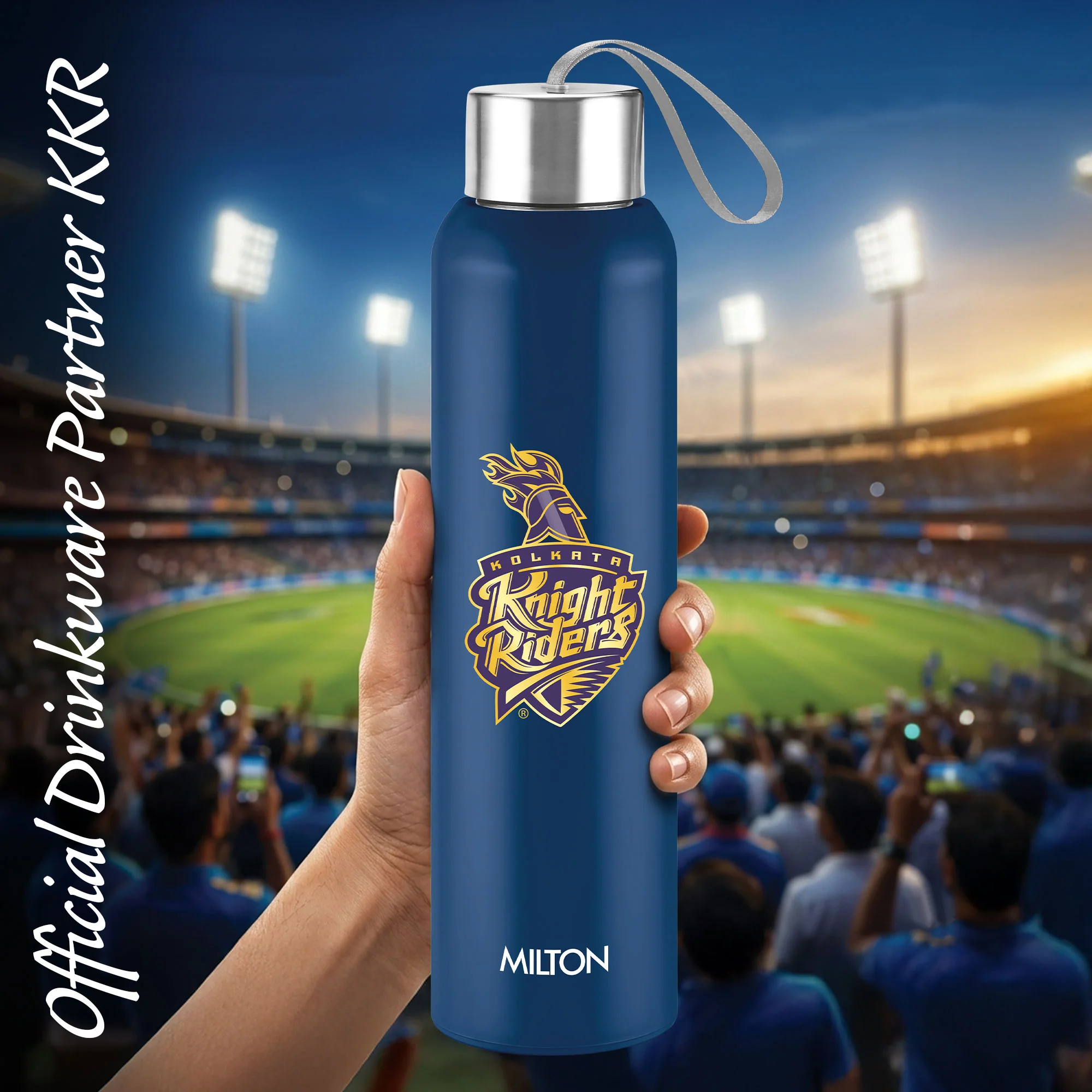 Sports Steel Halo UV Printing Water Bottle - Kolkata Knight Riders (KKR) - Milton - Image 17