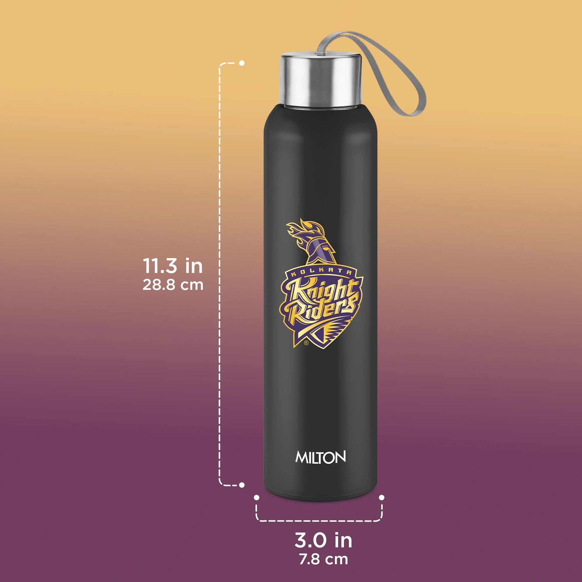Sports Steel Halo UV Printing Water Bottle - Kolkata Knight Riders (KKR) - Milton - Image 3