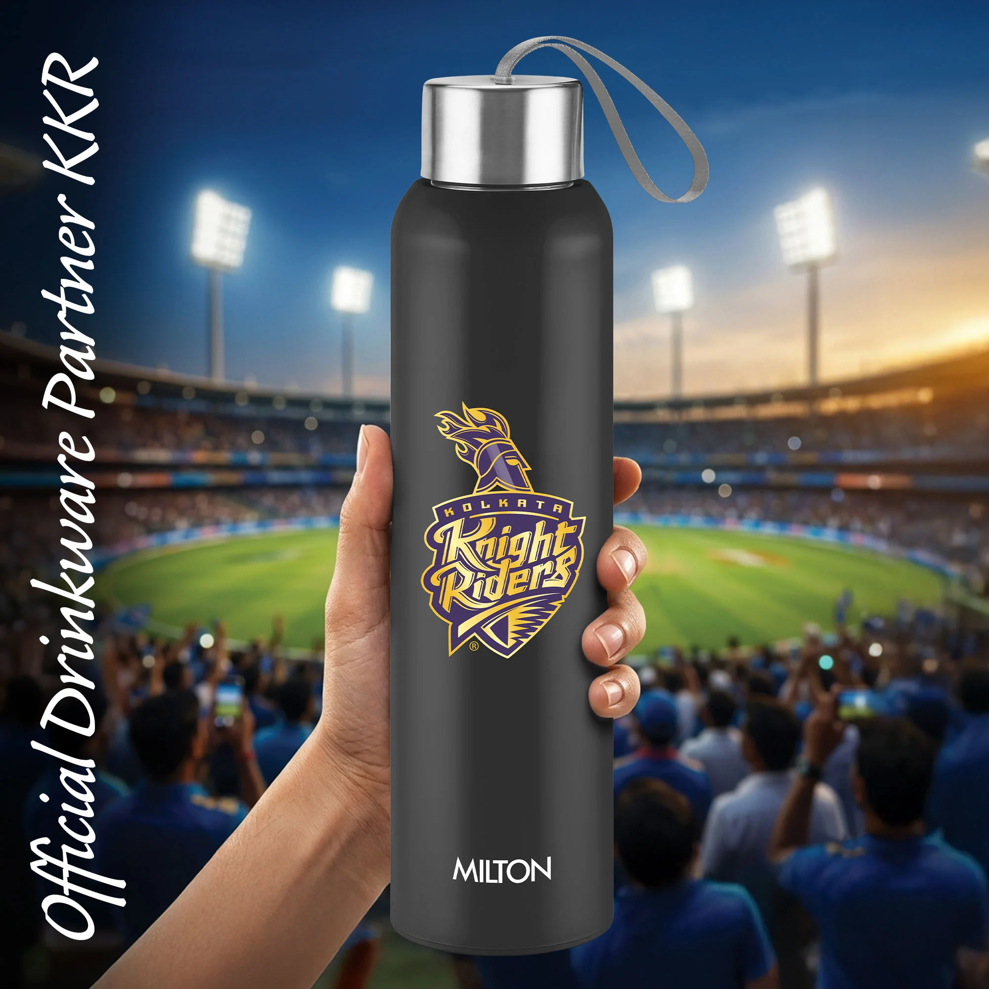 Sports Steel Halo UV Printing Water Bottle - Kolkata Knight Riders (KKR) - Milton - Image 8