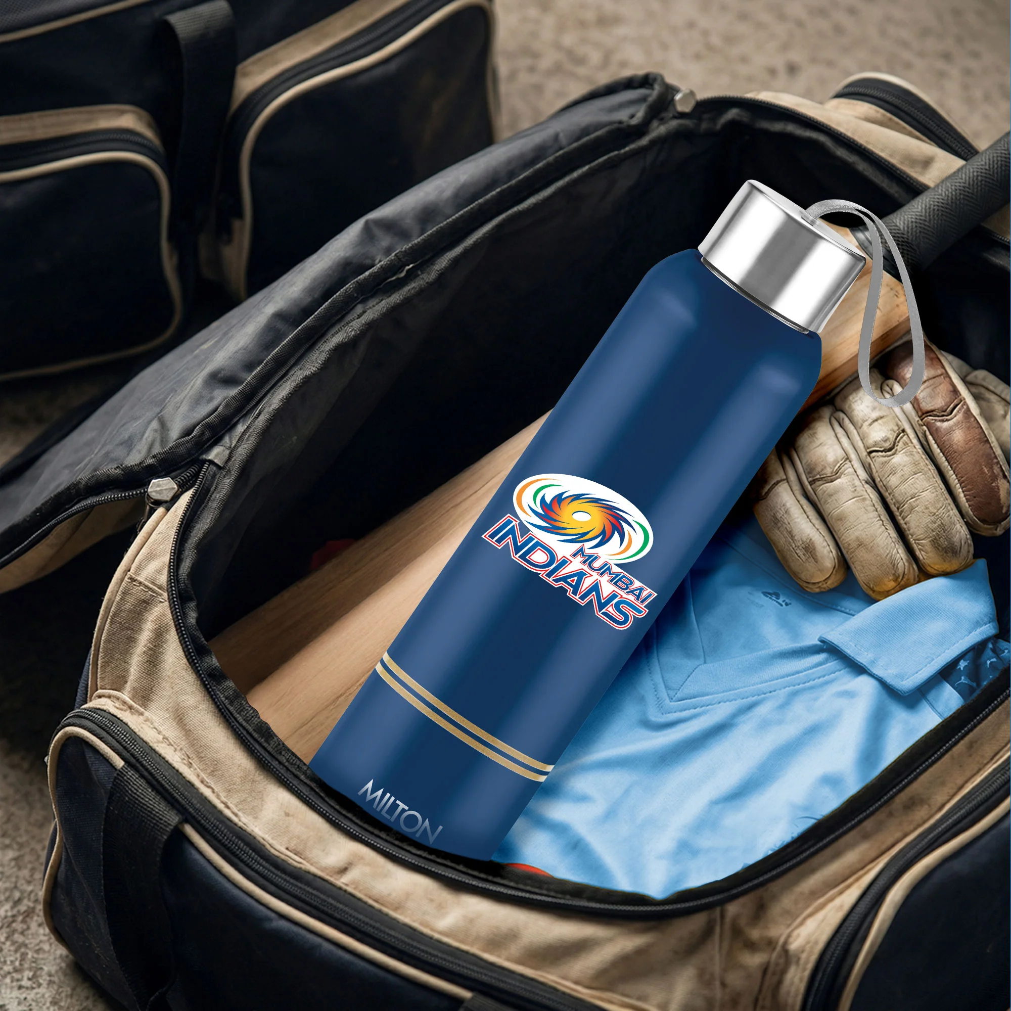 Sports Steel Halo UV Printing Water Bottle - Mumbai Indians (MI) - Milton - Image 9