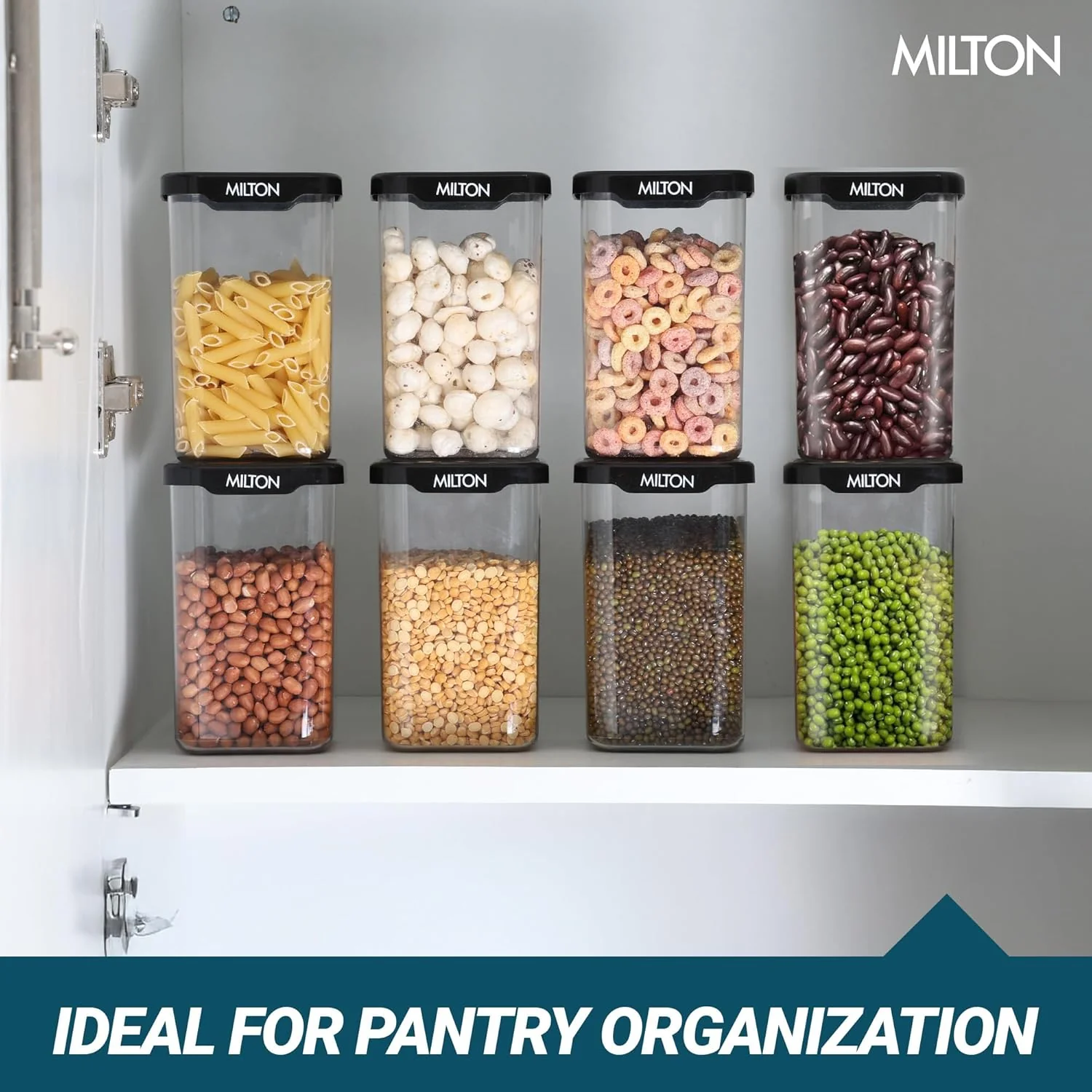 Square Containers for Kitchen Storage - Set of 6 (Milton) - Image 4