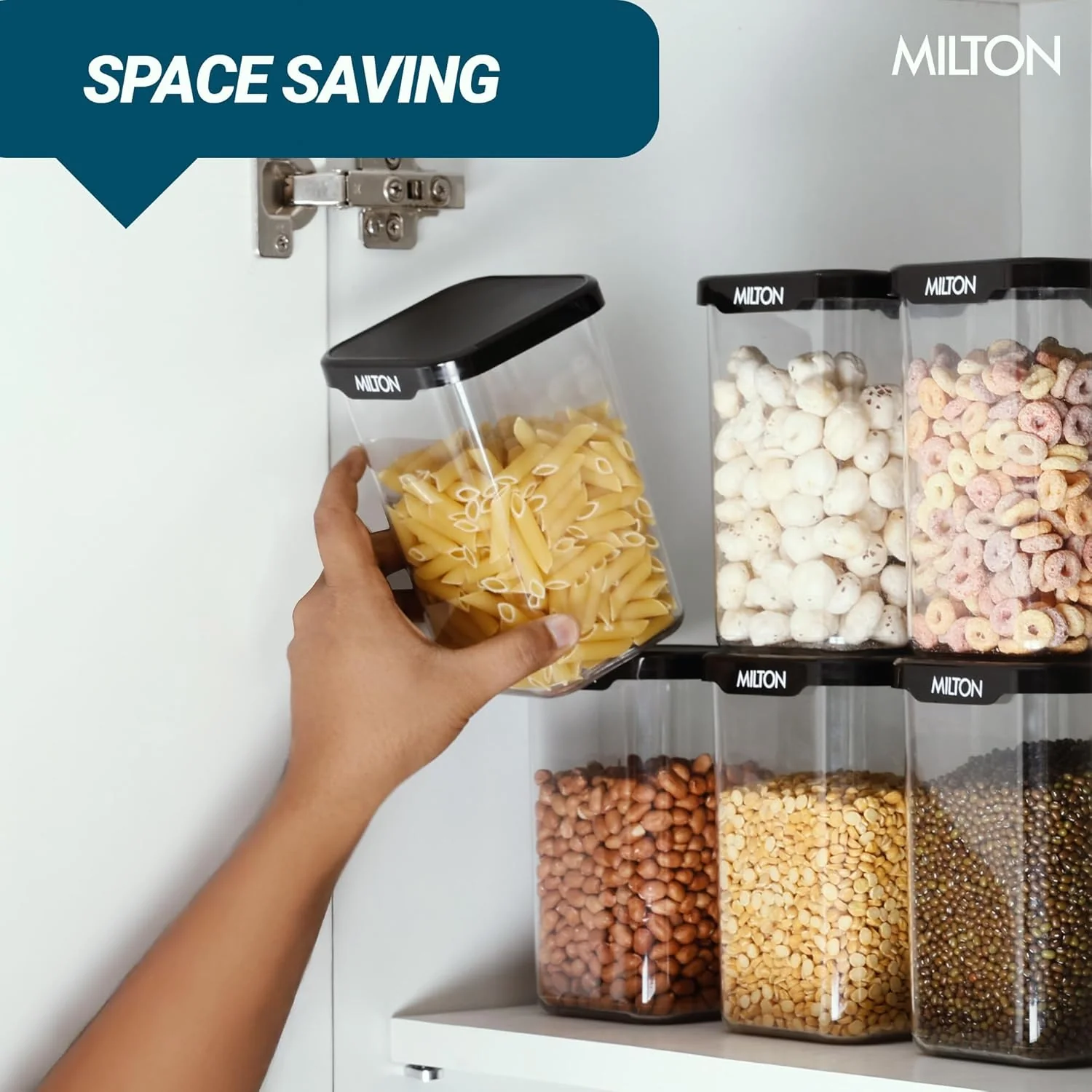 Square Containers for Kitchen Storage - Set of 6 (Milton) - Image 6