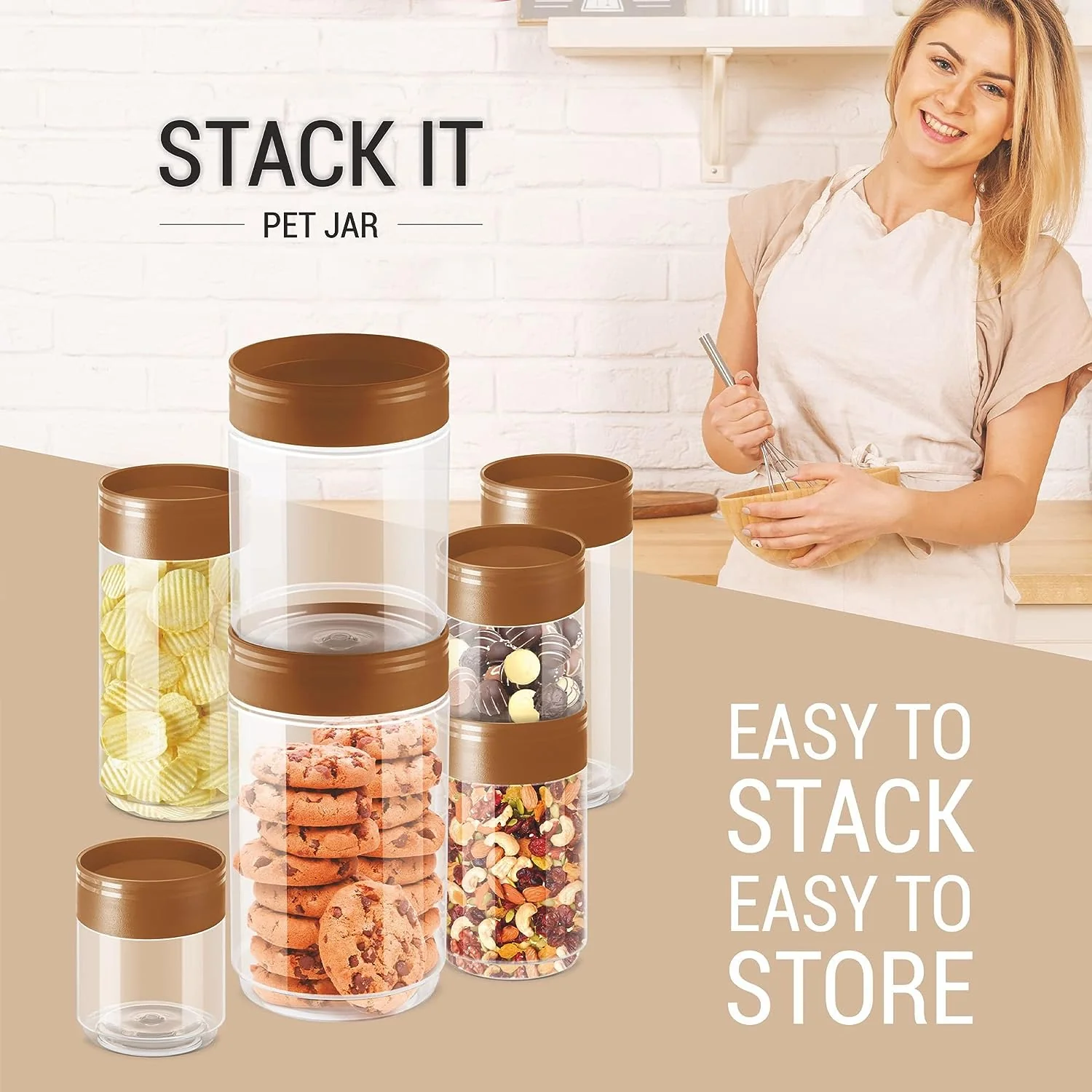 Stack It Round Jar Set 9 Pcs (Milton) - Image 3