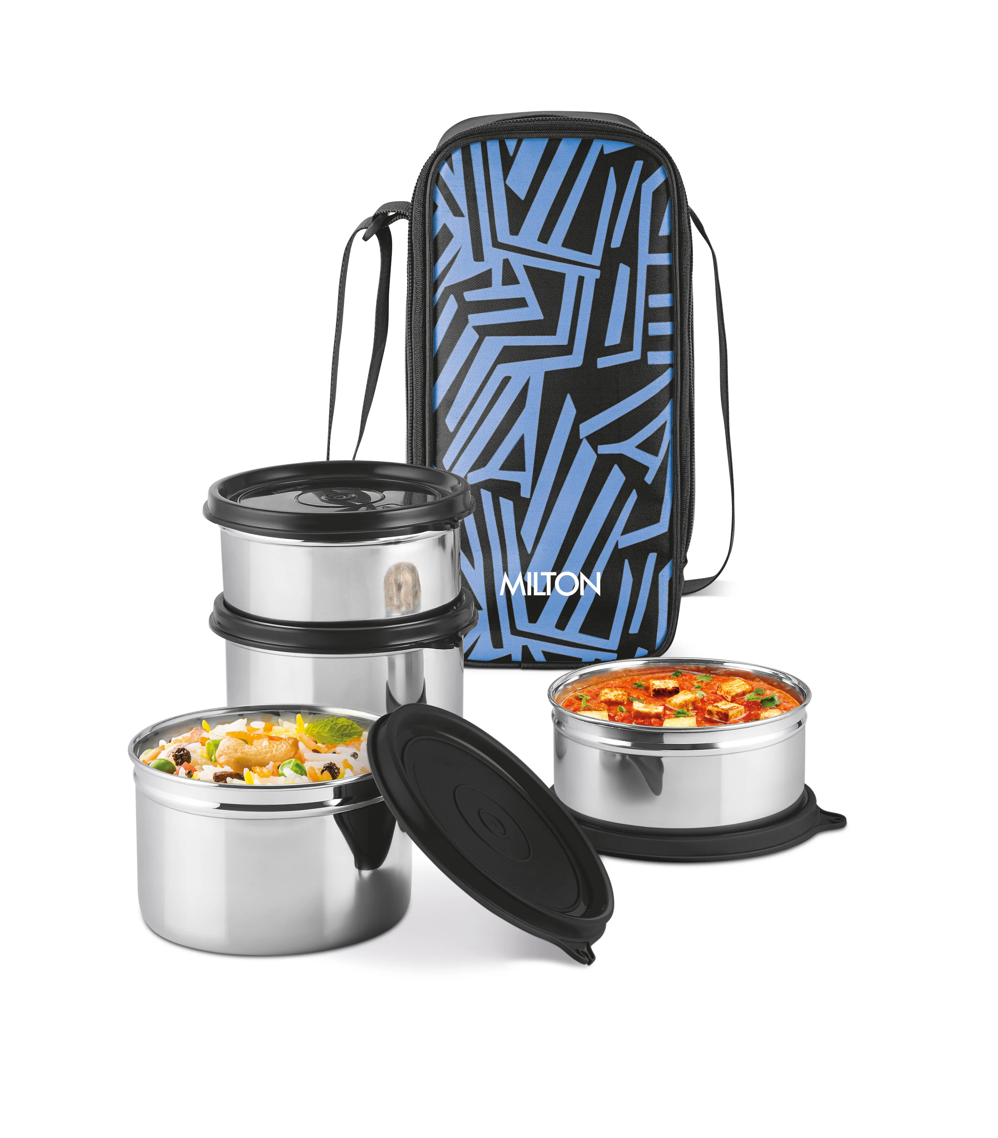Stack Pack 4 Vertical Insulated Tiffin and Jacket (Milton) - Image 2