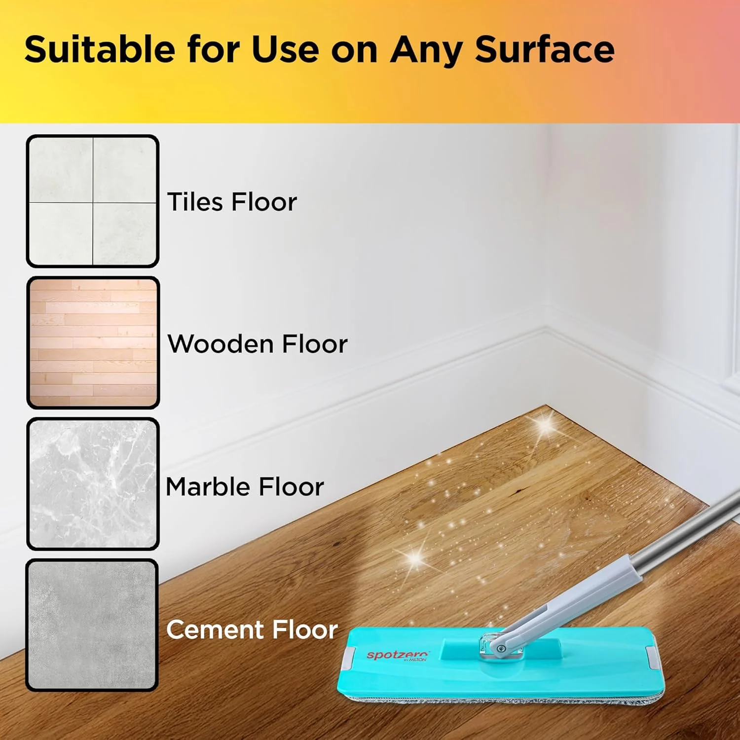 Stainless Steel Flat Mop With Bucket (Spotzero By Milton) - Image 8