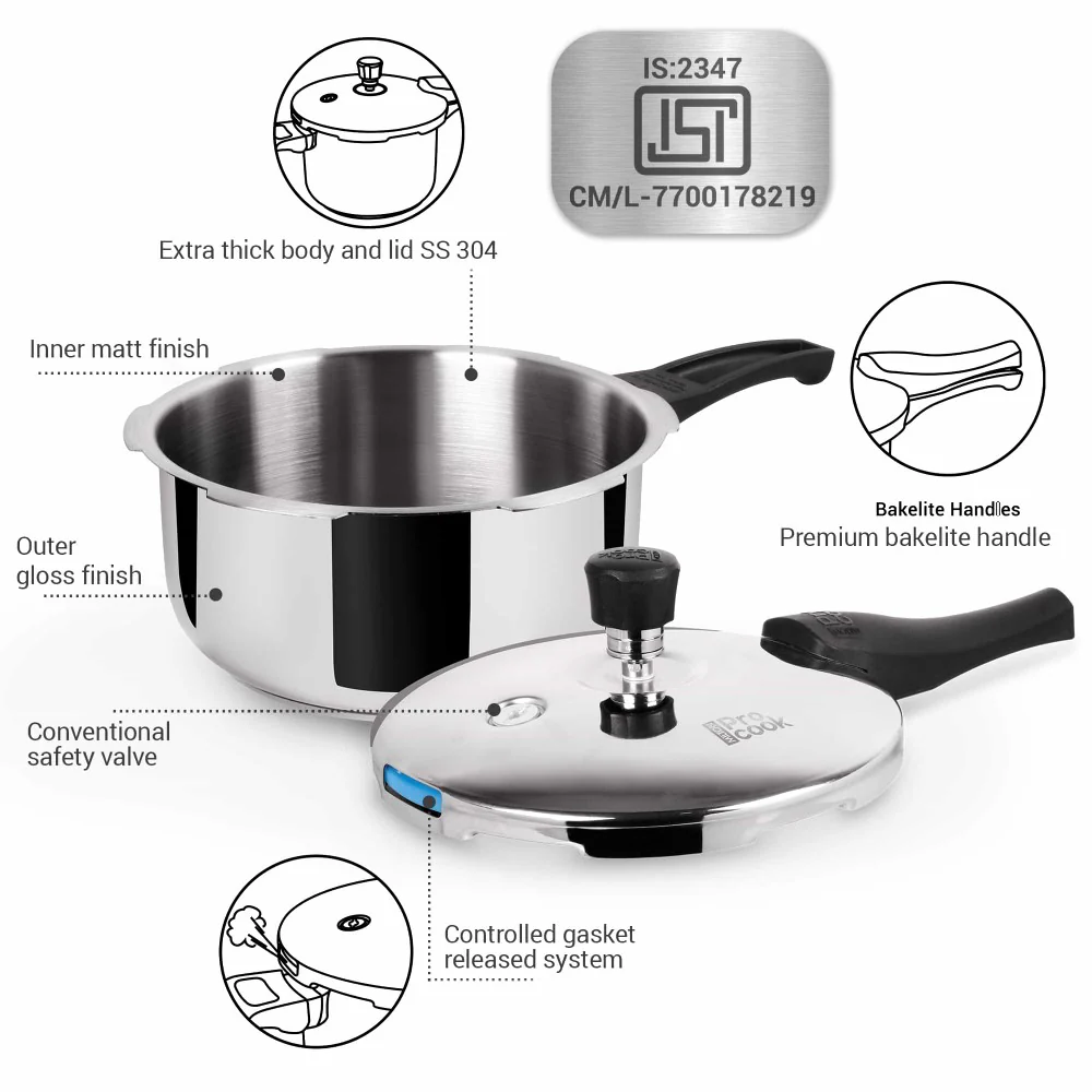 Stainless Steel Pressure Cooker Outer Lid (Milton Procook) - Image 5