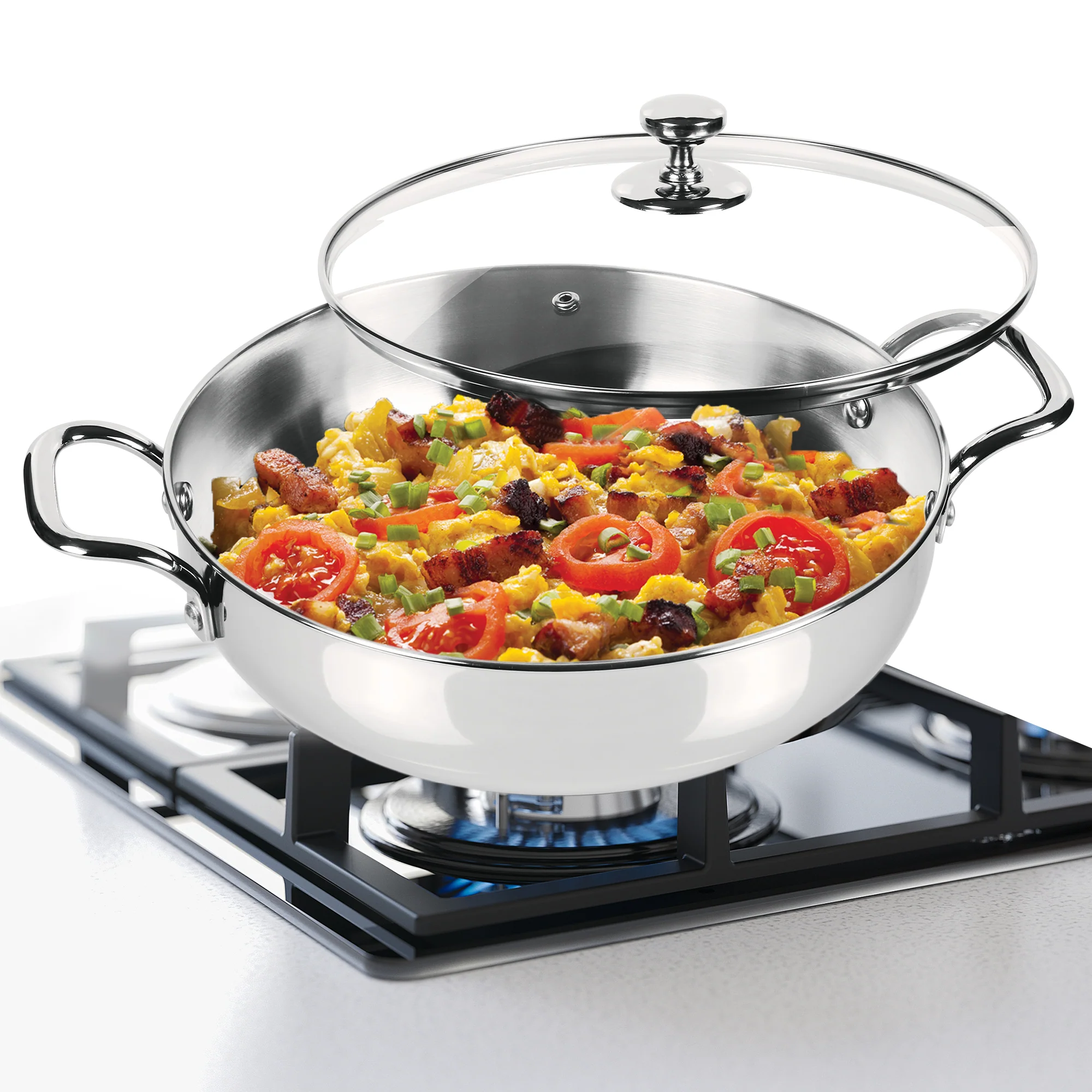 Stainless Steel Kadhai with Glass Lid (Milton Procook) - Image 2
