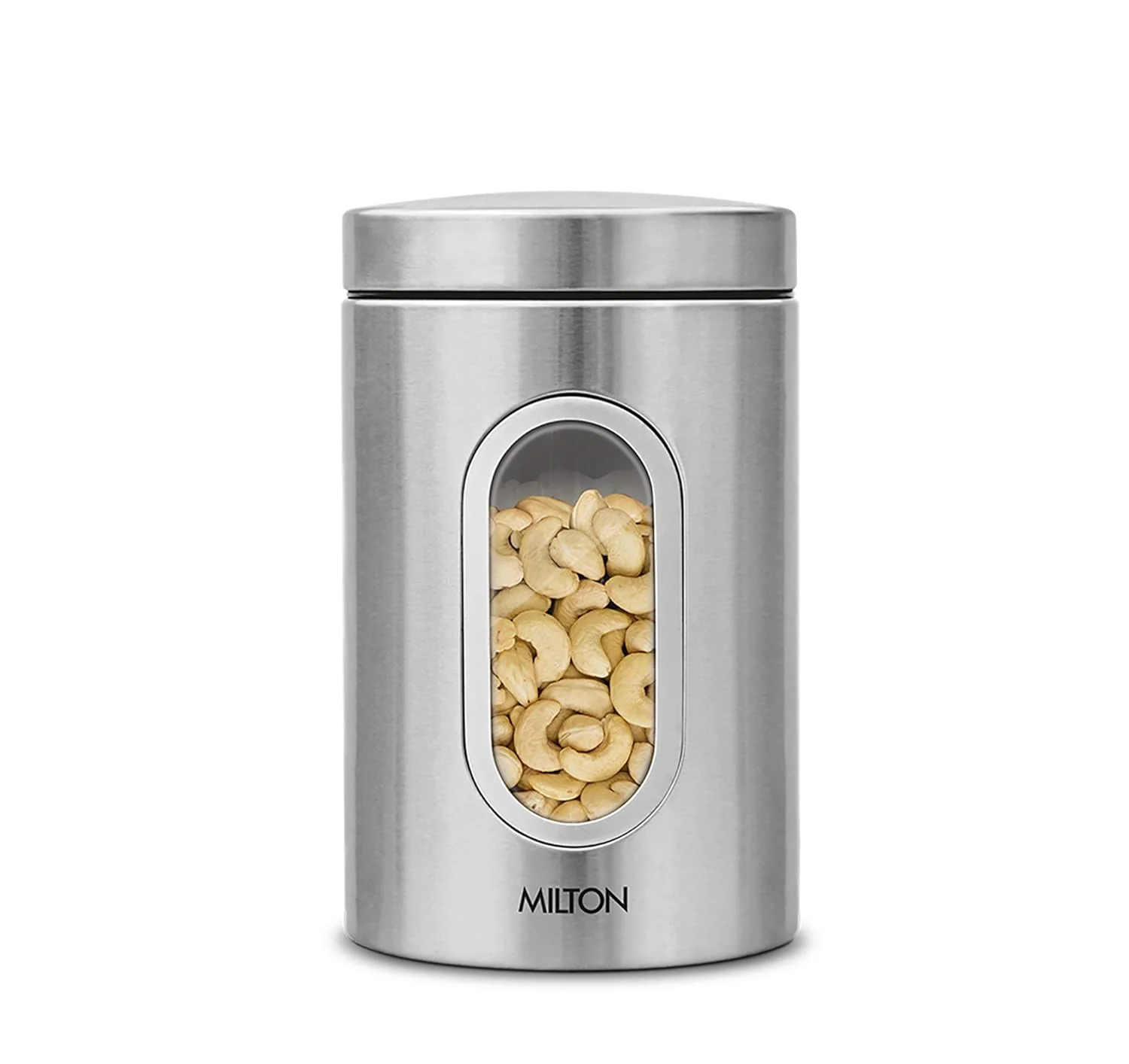 Steel Clear 200 Round Storage Jar, Steel Plain (Milton) - Image 4